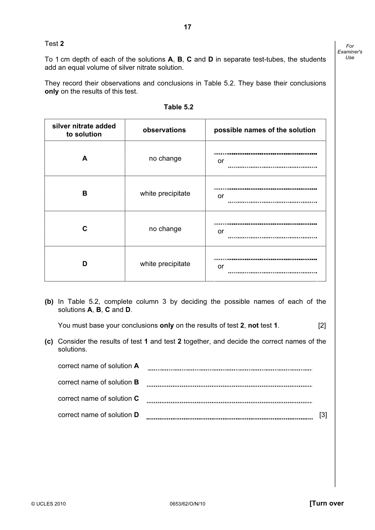 Cambridge IGCSE Science - Combined 0653 2010 Oct/Nov Paper 6 · Variant 2 question paper, page 17 of 24
