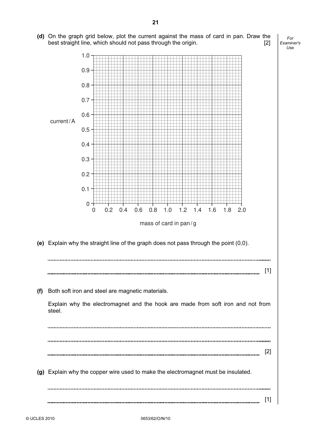 Cambridge IGCSE Science - Combined 0653 2010 Oct/Nov Paper 6 · Variant 2 question paper, page 21 of 24