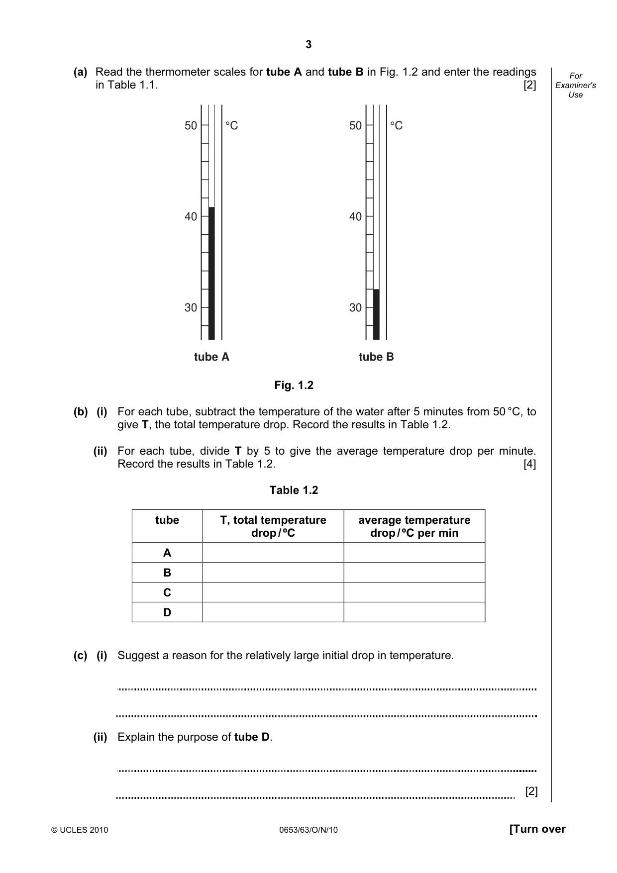 Cambridge IGCSE Science - Combined 0653 2010 Oct/Nov Paper 6 · Variant 3 question paper, page 3 of 20