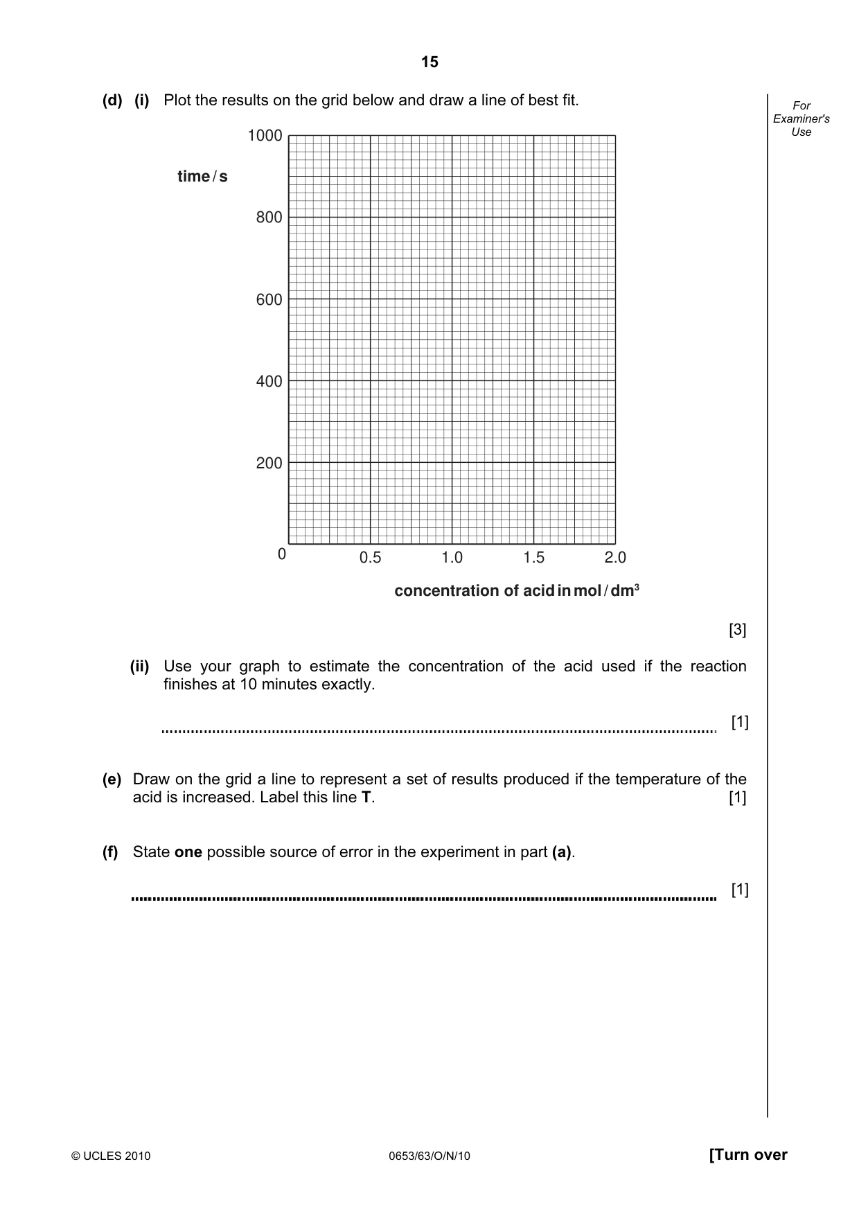 Cambridge IGCSE Science - Combined 0653 2010 Oct/Nov Paper 6 · Variant 3 question paper, page 15 of 20