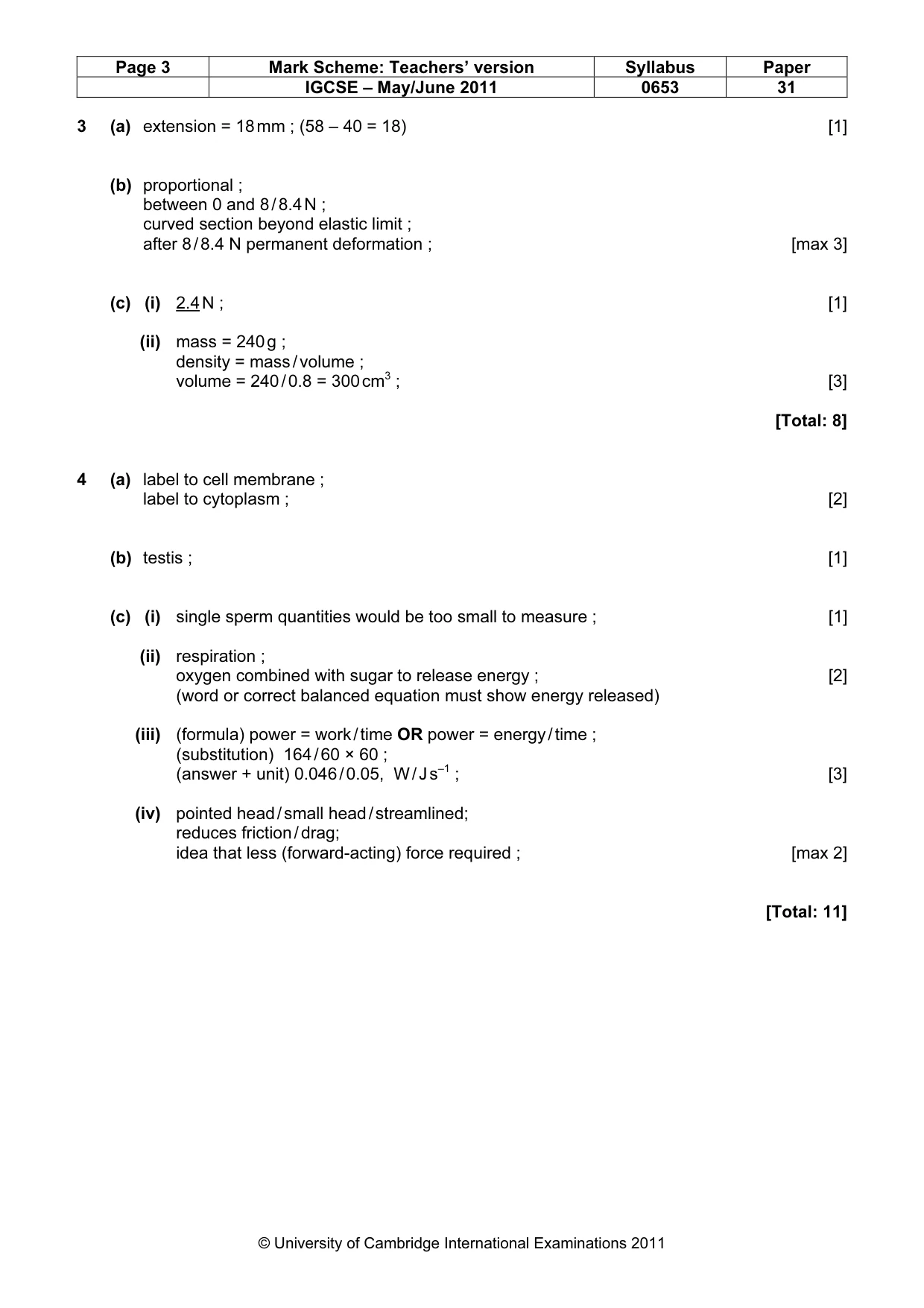 Mark scheme, page 3 of 6