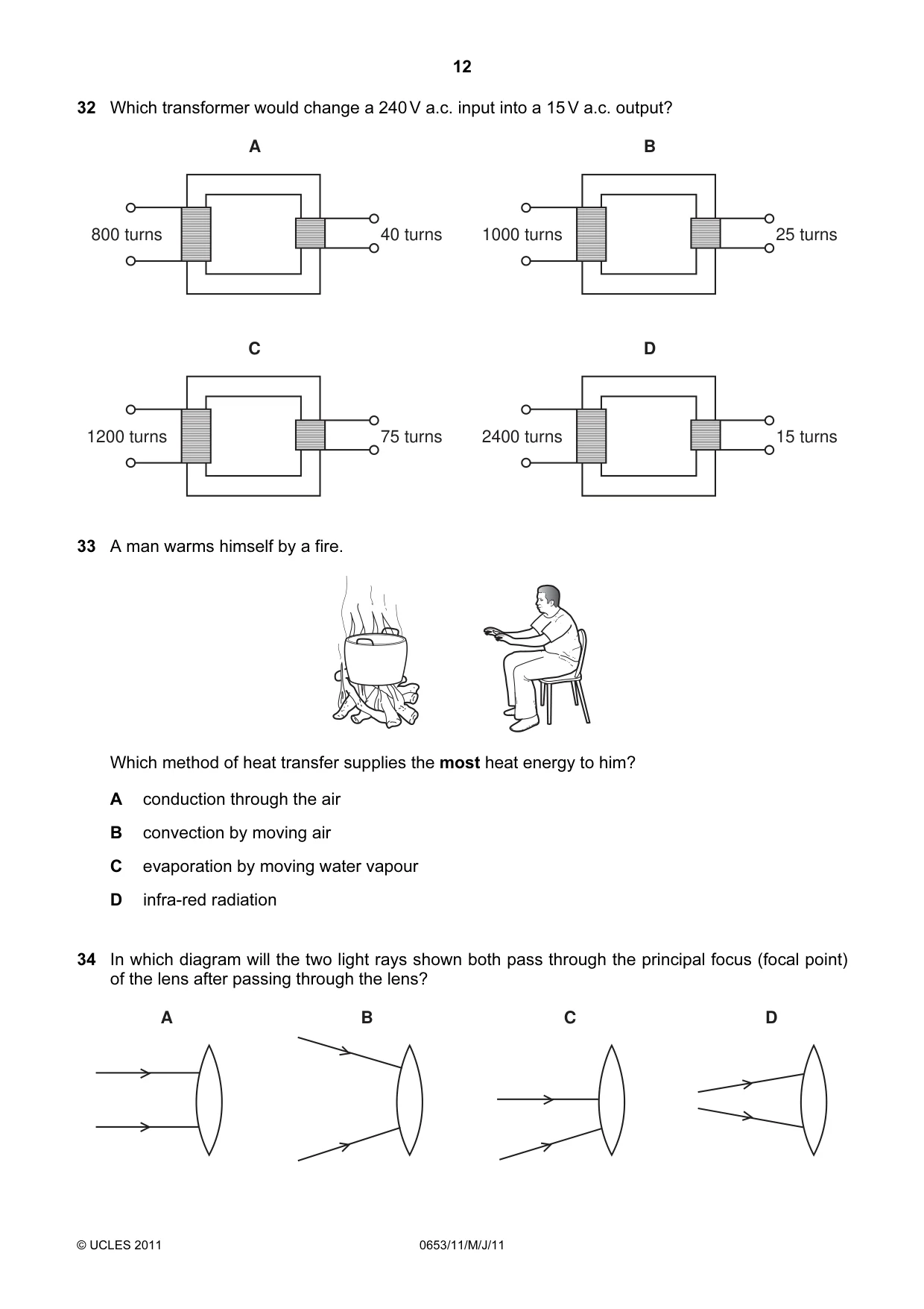 Cambridge IGCSE Science - Combined 0653 2011 May/June Paper 1 · Variant 1 question paper, page 12 of 16