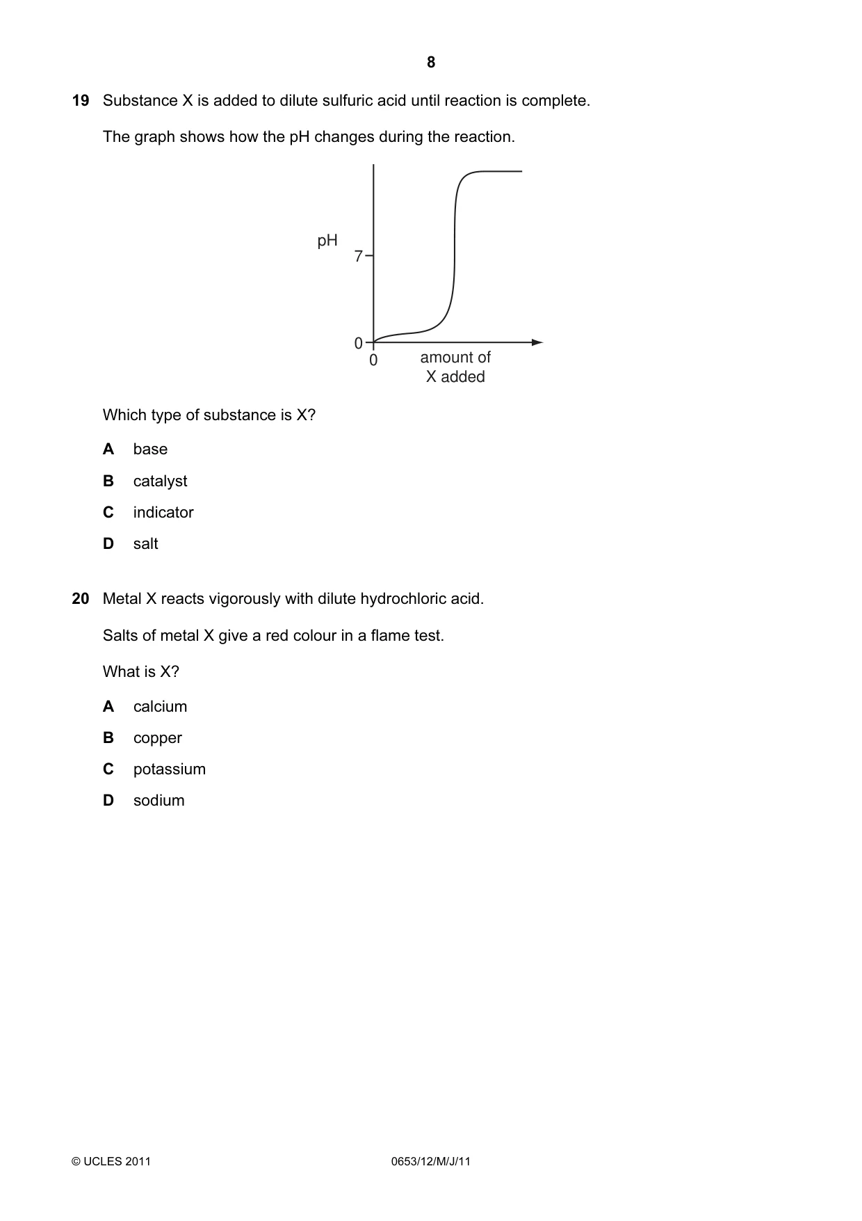 Cambridge IGCSE Science - Combined 0653 2011 May/June Paper 1 · Variant 2 question paper, page 8 of 16