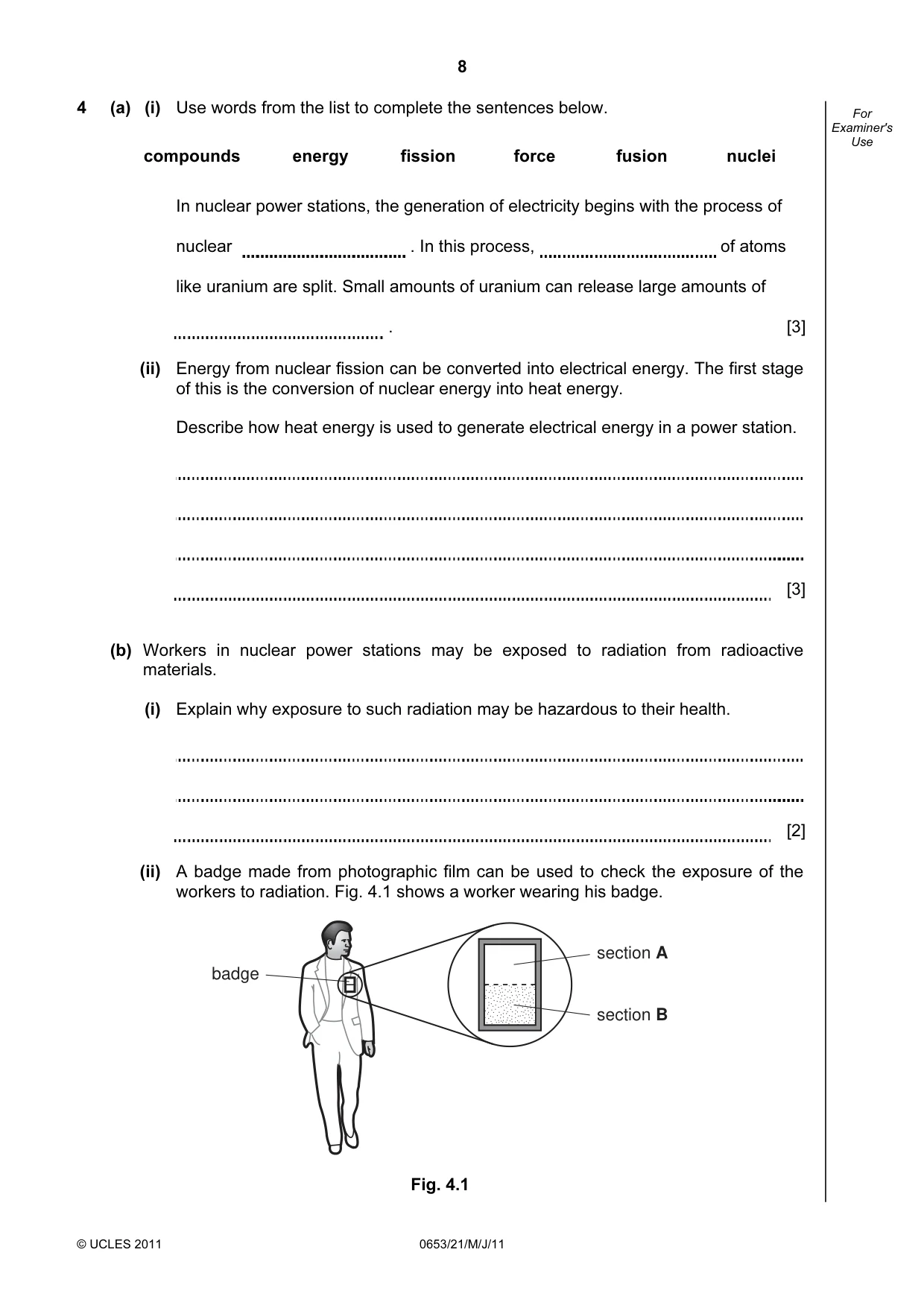 Cambridge IGCSE Science - Combined 0653 2011 May/June Paper 2 · Variant 1 question paper, page 8 of 24
