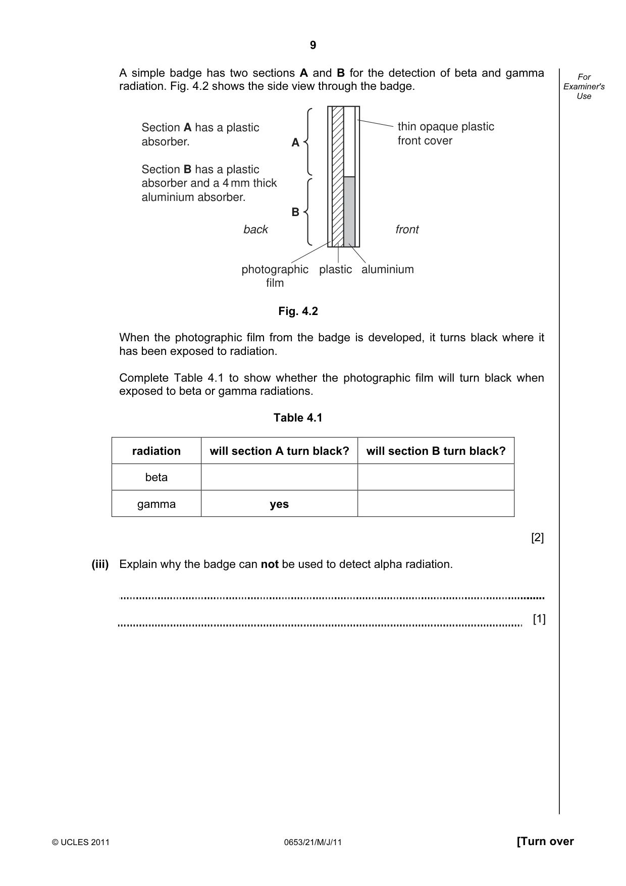 Cambridge IGCSE Science - Combined 0653 2011 May/June Paper 2 · Variant 1 question paper, page 9 of 24