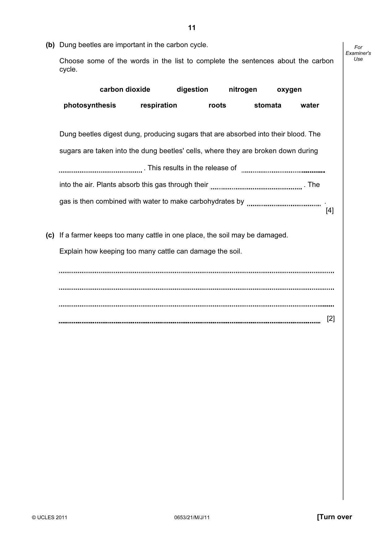 Cambridge IGCSE Science - Combined 0653 2011 May/June Paper 2 · Variant 1 question paper, page 11 of 24