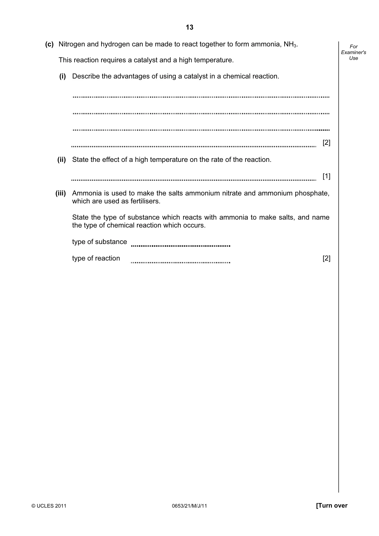 Cambridge IGCSE Science - Combined 0653 2011 May/June Paper 2 · Variant 1 question paper, page 13 of 24