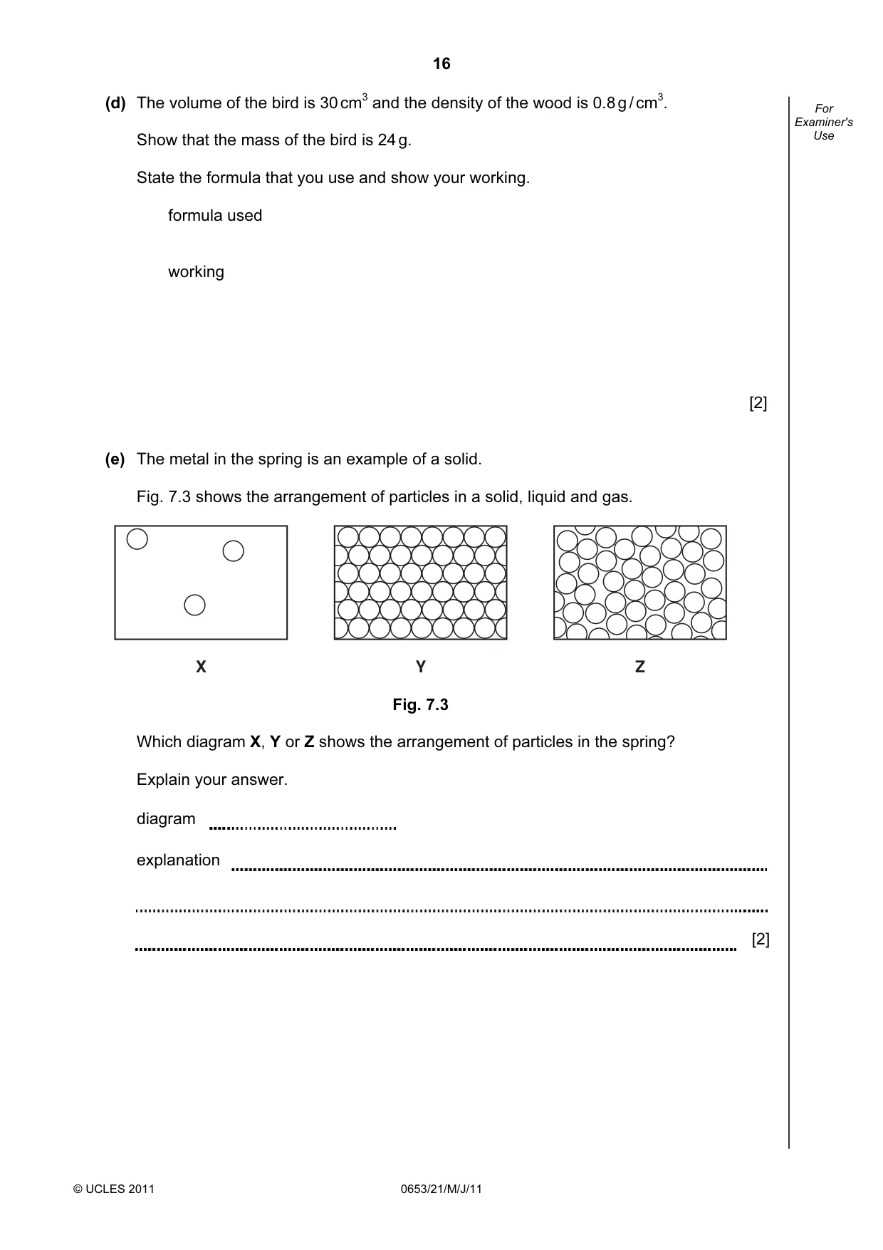 Cambridge IGCSE Science - Combined 0653 2011 May/June Paper 2 · Variant 1 question paper, page 16 of 24