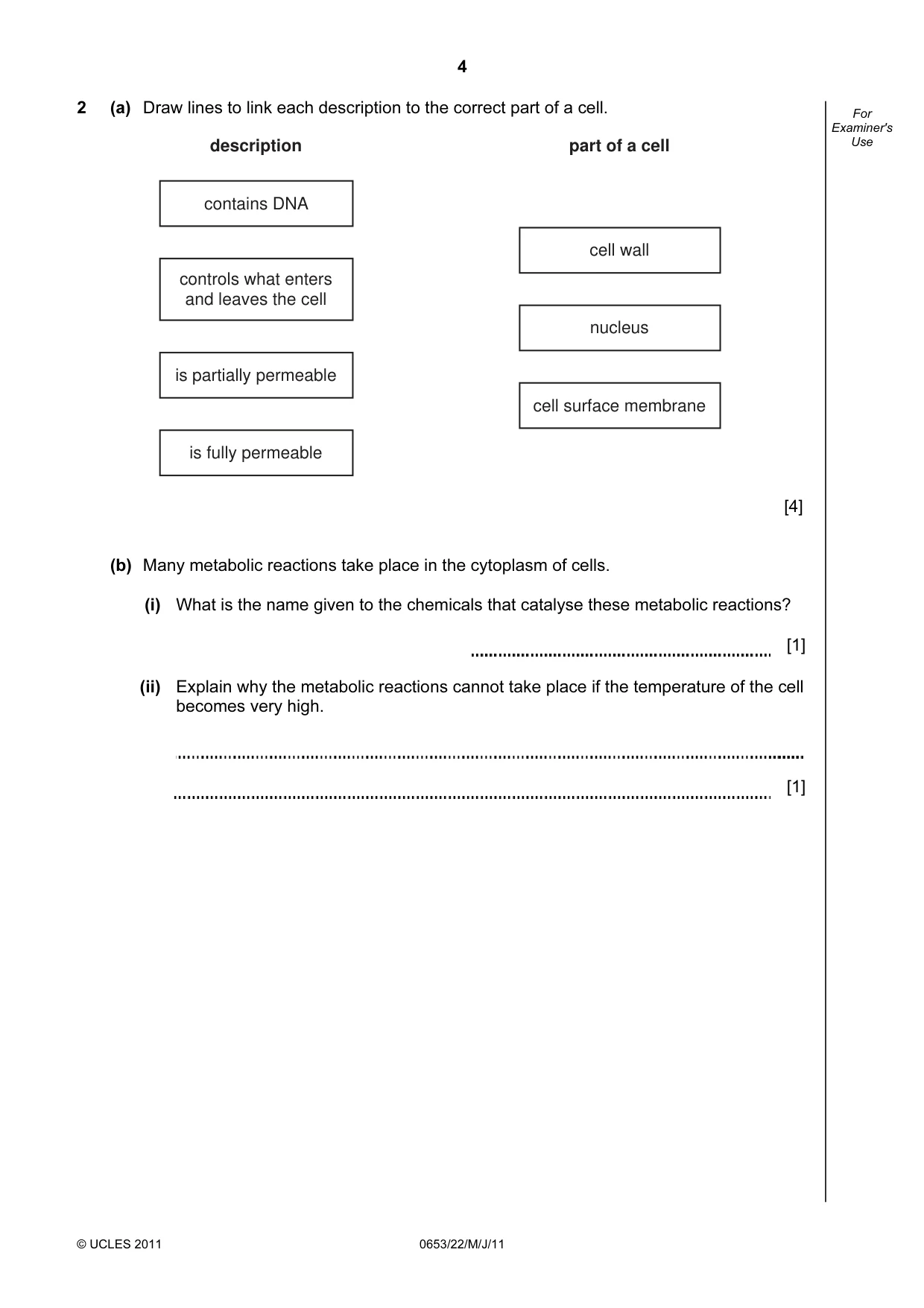 Cambridge IGCSE Science - Combined 0653 2011 May/June Paper 2 · Variant 2 question paper, page 4 of 20