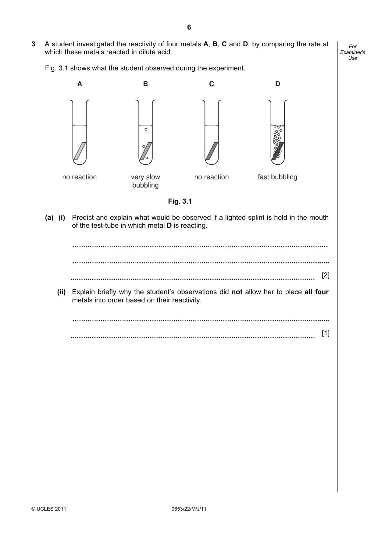 Cambridge IGCSE Science - Combined 0653 2011 May/June Paper 2 · Variant 2 question paper, page 6 of 20