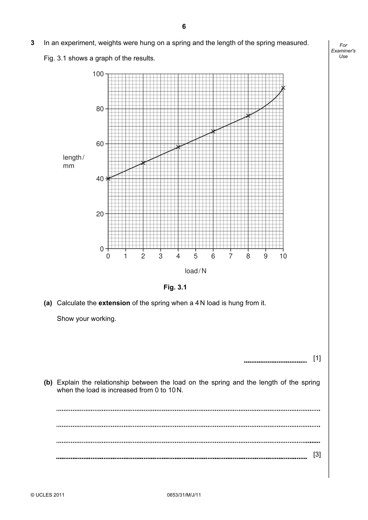 Cambridge IGCSE Science - Combined 0653 2011 May/June Paper 3 · Variant 1 question paper, page 6 of 20