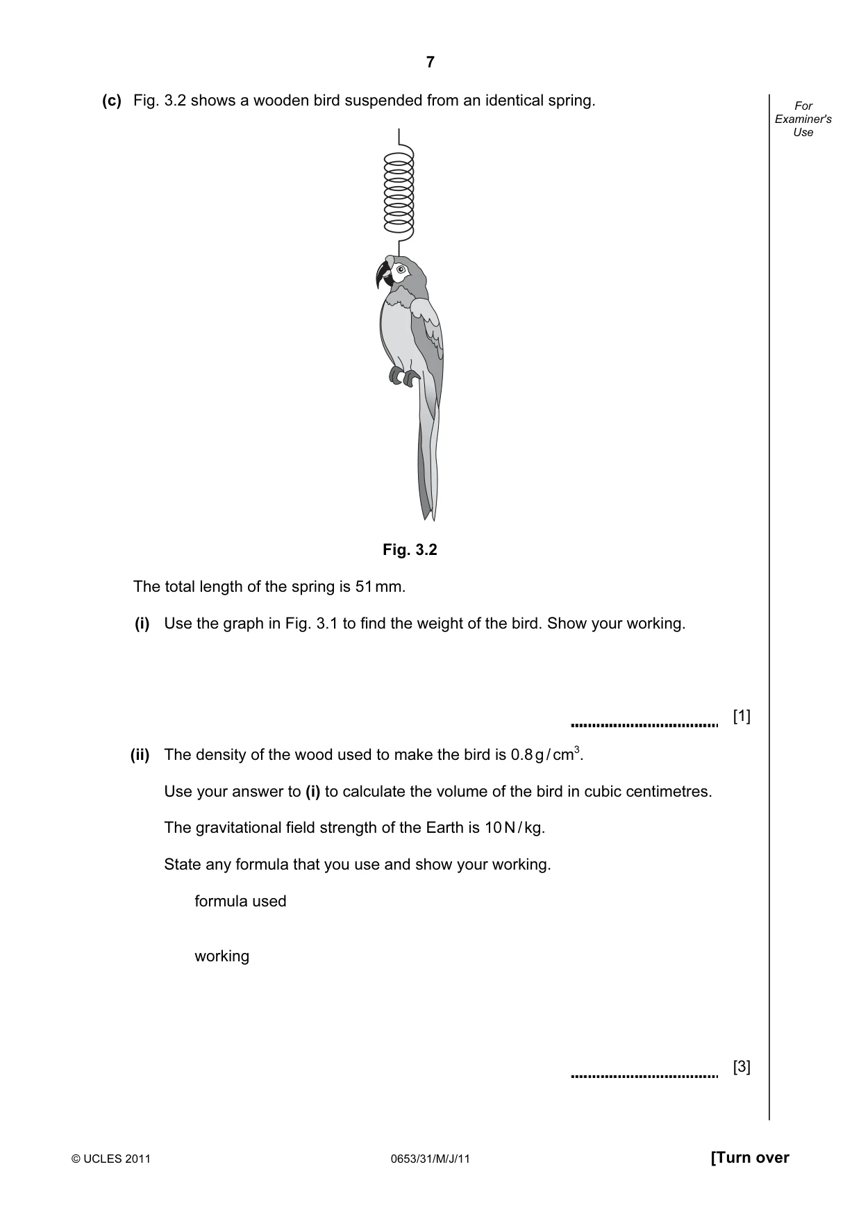 Cambridge IGCSE Science - Combined 0653 2011 May/June Paper 3 · Variant 1 question paper, page 7 of 20
