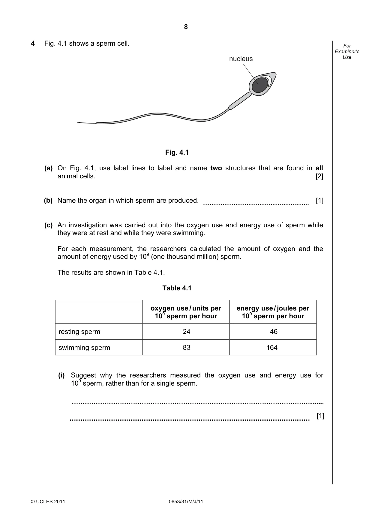 Cambridge IGCSE Science - Combined 0653 2011 May/June Paper 3 · Variant 1 question paper, page 8 of 20