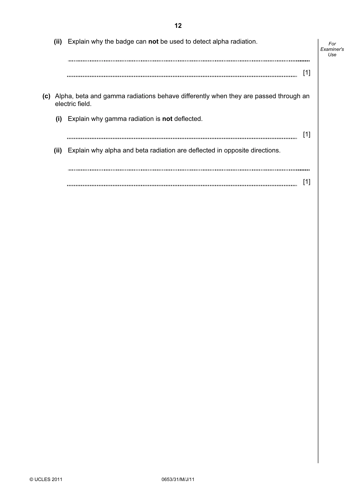 Cambridge IGCSE Science - Combined 0653 2011 May/June Paper 3 · Variant 1 question paper, page 12 of 20