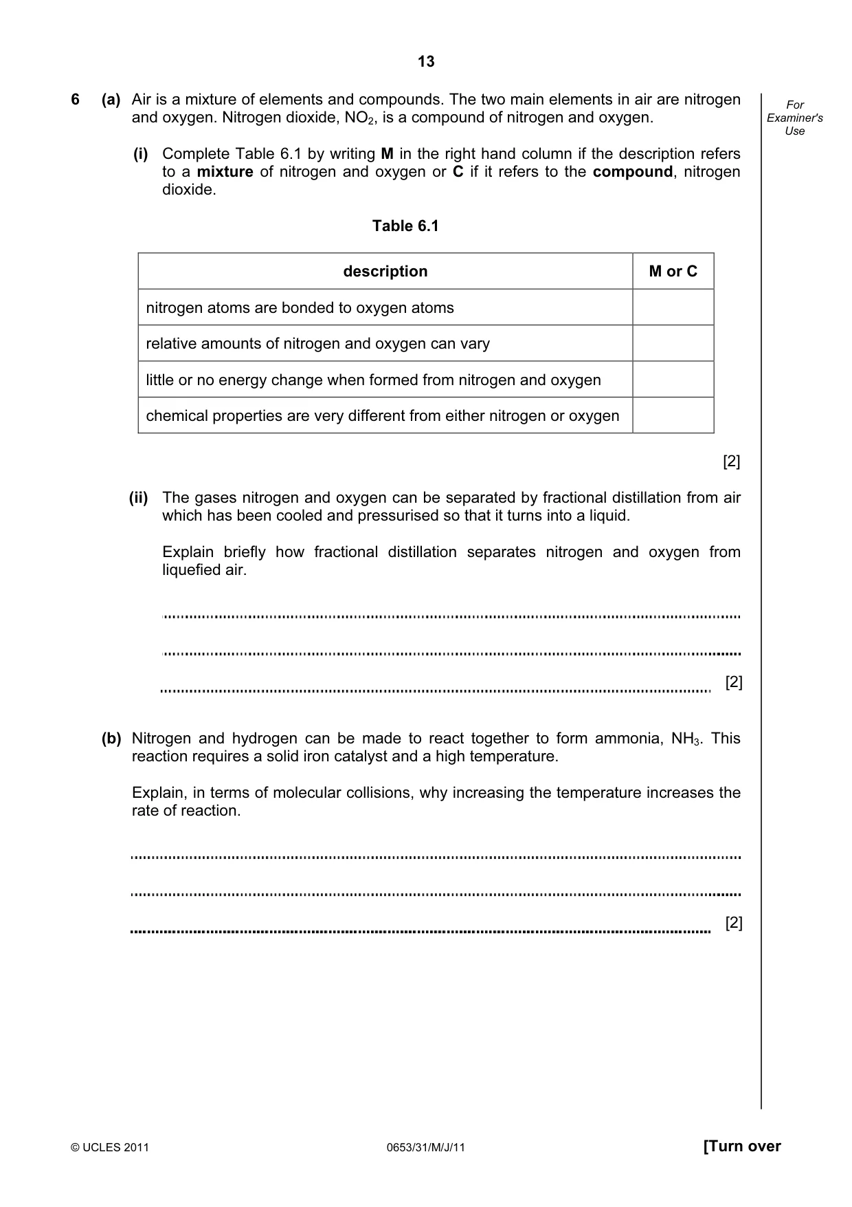 Cambridge IGCSE Science - Combined 0653 2011 May/June Paper 3 · Variant 1 question paper, page 13 of 20
