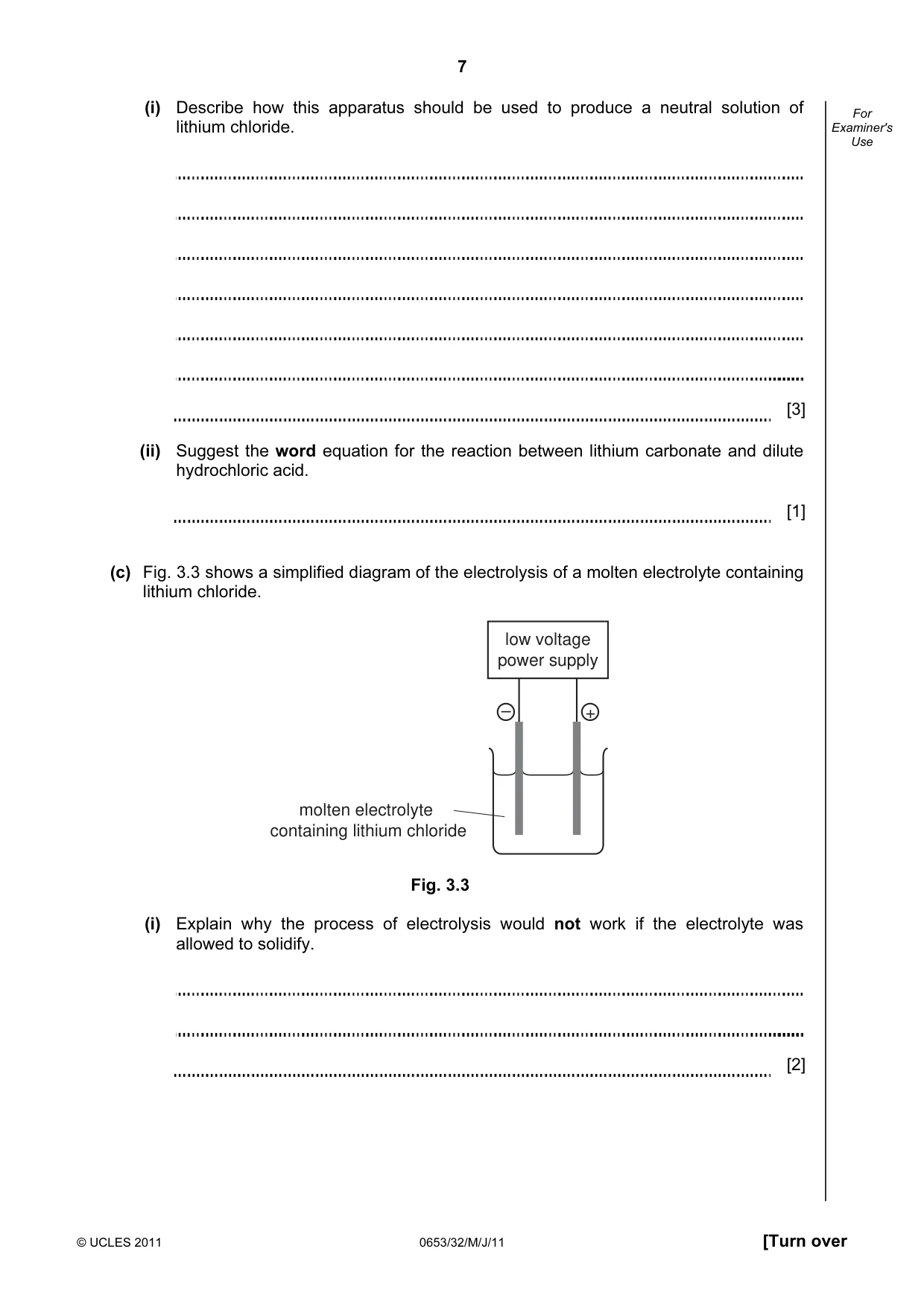 Cambridge IGCSE Science - Combined 0653 2011 May/June Paper 3 · Variant 2 question paper, page 7 of 24