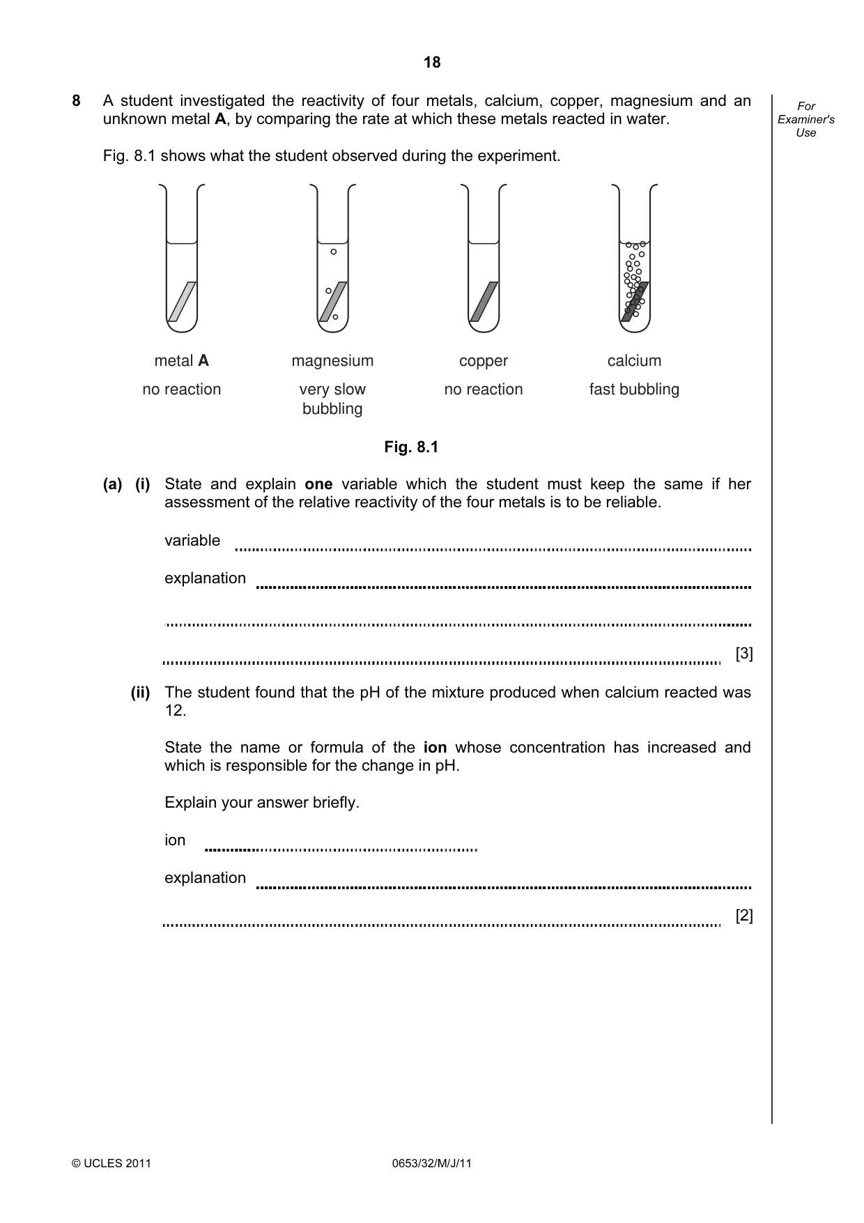 Cambridge IGCSE Science - Combined 0653 2011 May/June Paper 3 · Variant 2 question paper, page 18 of 24