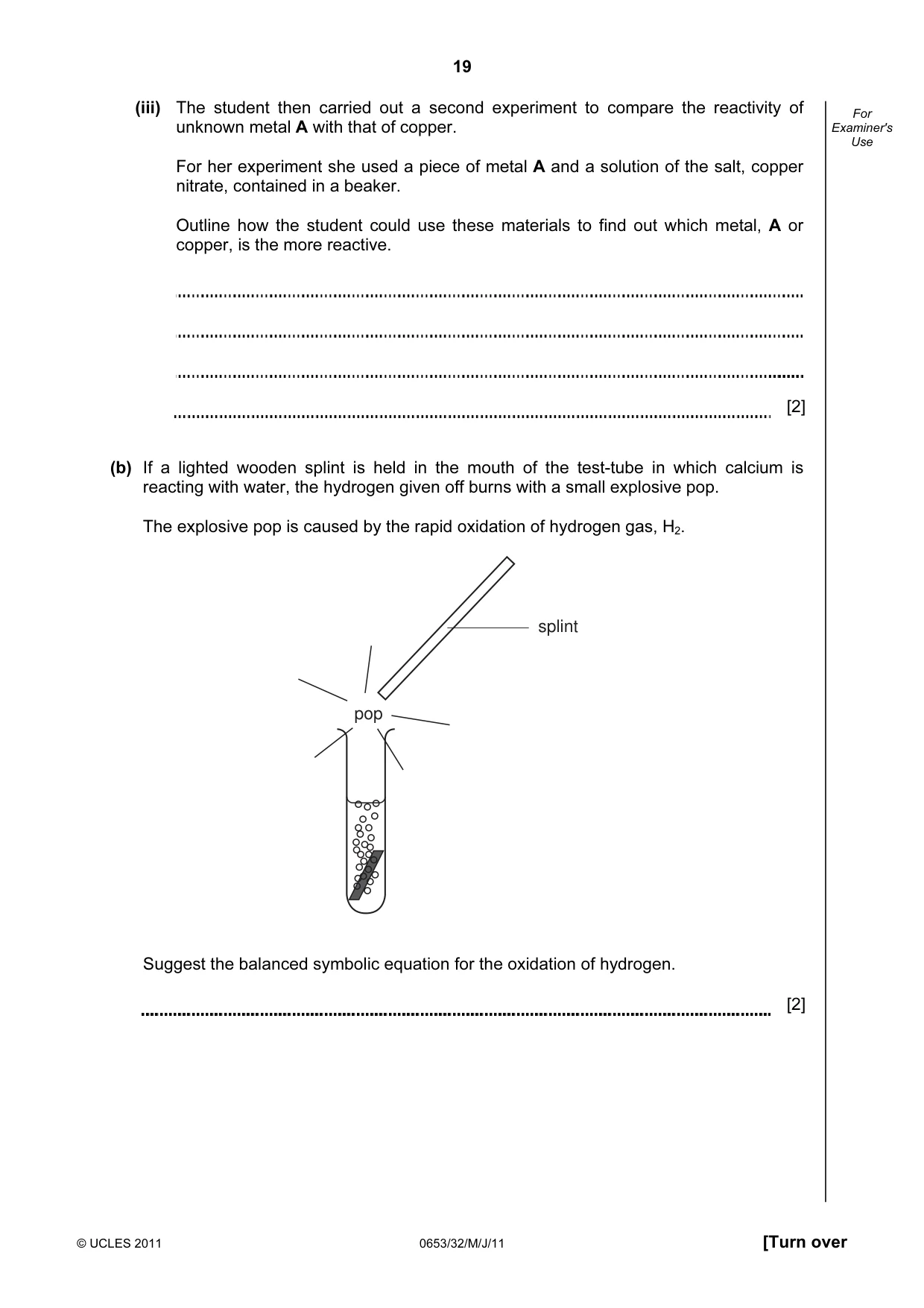 Cambridge IGCSE Science - Combined 0653 2011 May/June Paper 3 · Variant 2 question paper, page 19 of 24