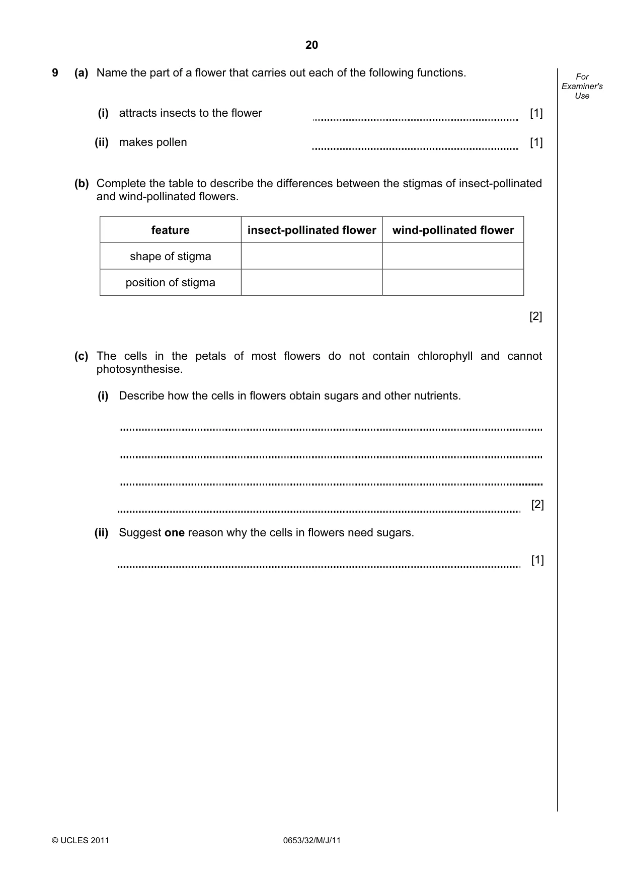 Cambridge IGCSE Science - Combined 0653 2011 May/June Paper 3 · Variant 2 question paper, page 20 of 24