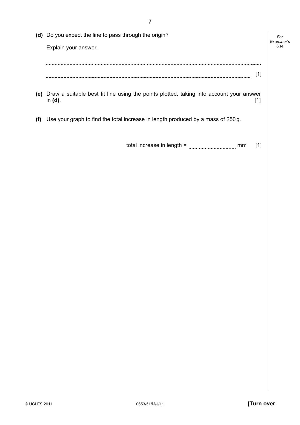 Cambridge IGCSE Science - Combined 0653 2011 May/June Paper 5 · Variant 1 question paper, page 7 of 12