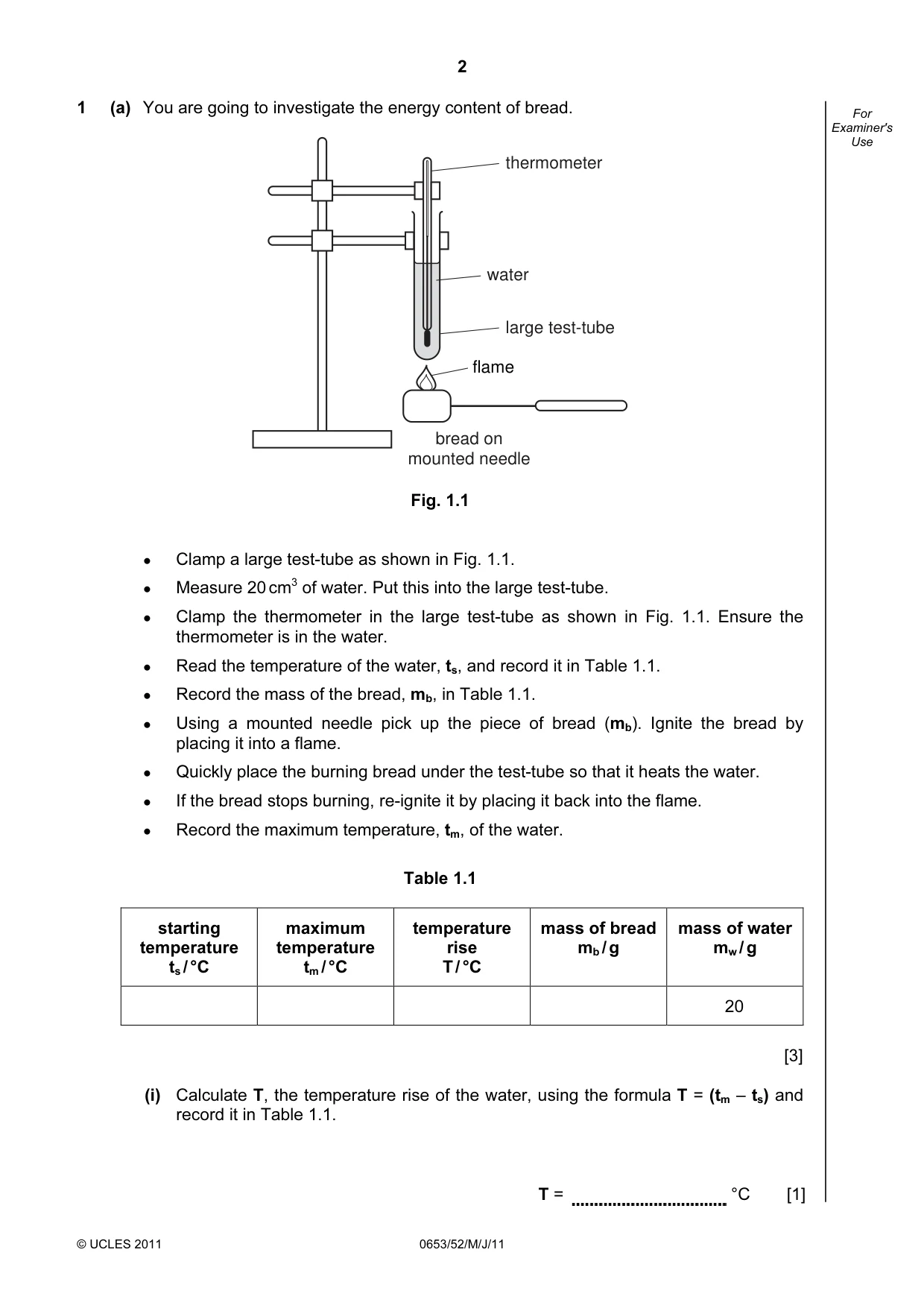 Cambridge IGCSE Science - Combined 0653 2011 May/June Paper 5 · Variant 2 question paper, page 2 of 12