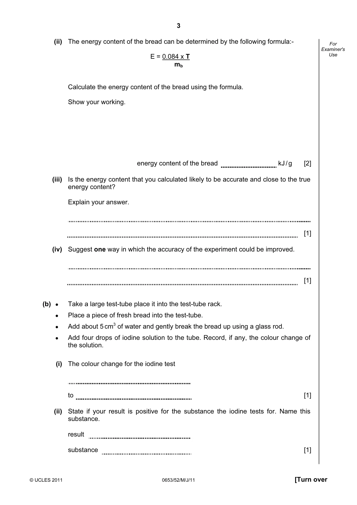 Cambridge IGCSE Science - Combined 0653 2011 May/June Paper 5 · Variant 2 question paper, page 3 of 12