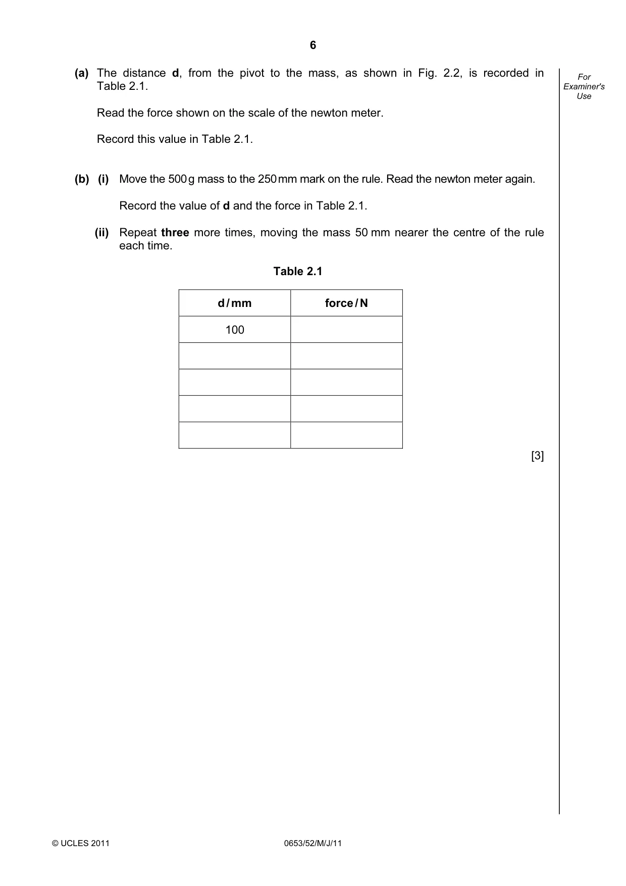 Cambridge IGCSE Science - Combined 0653 2011 May/June Paper 5 · Variant 2 question paper, page 6 of 12