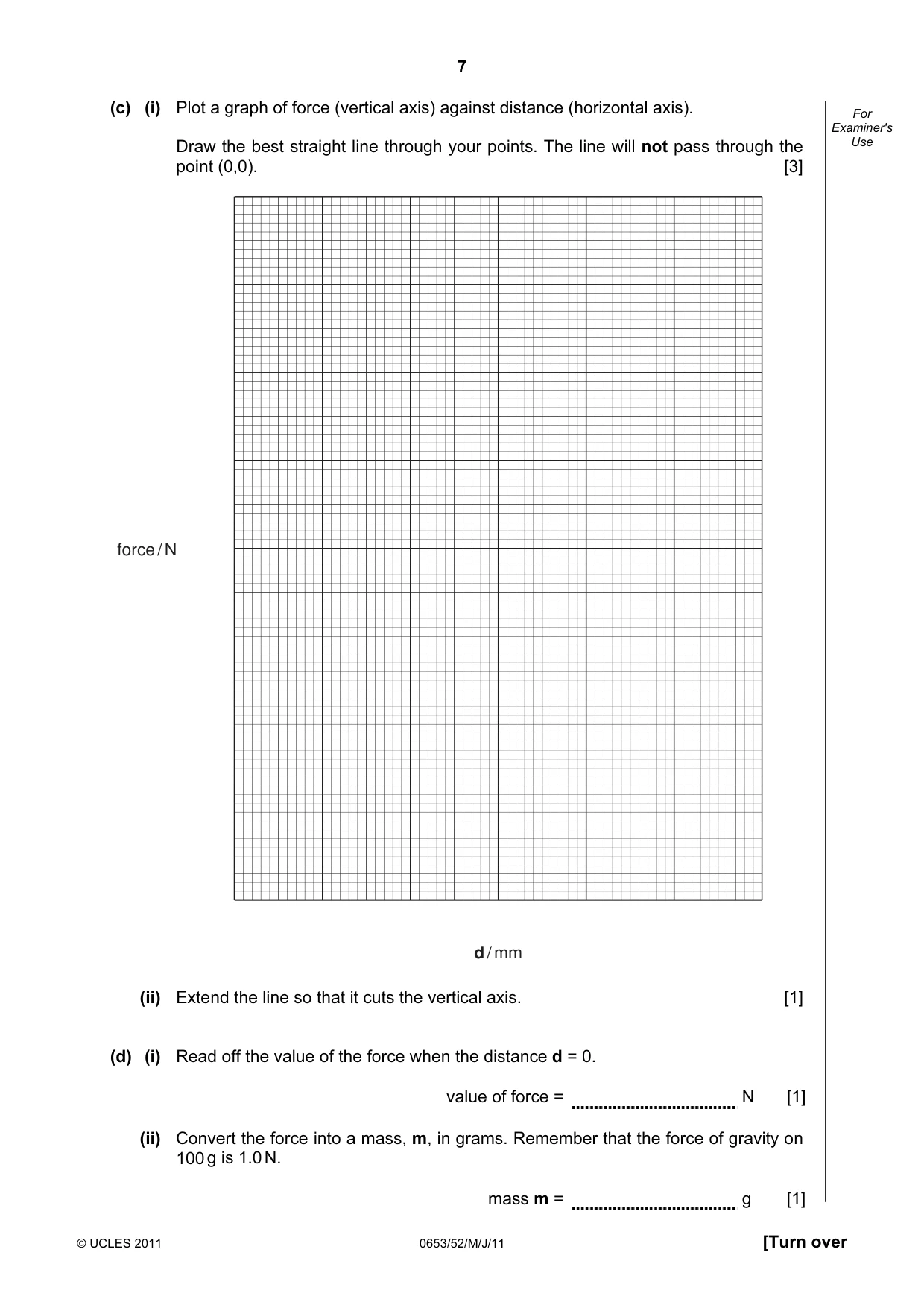 Cambridge IGCSE Science - Combined 0653 2011 May/June Paper 5 · Variant 2 question paper, page 7 of 12