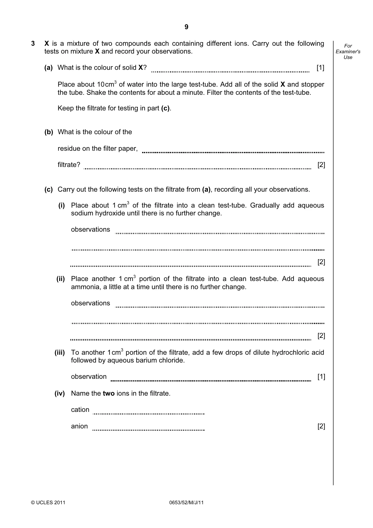 Cambridge IGCSE Science - Combined 0653 2011 May/June Paper 5 · Variant 2 question paper, page 9 of 12