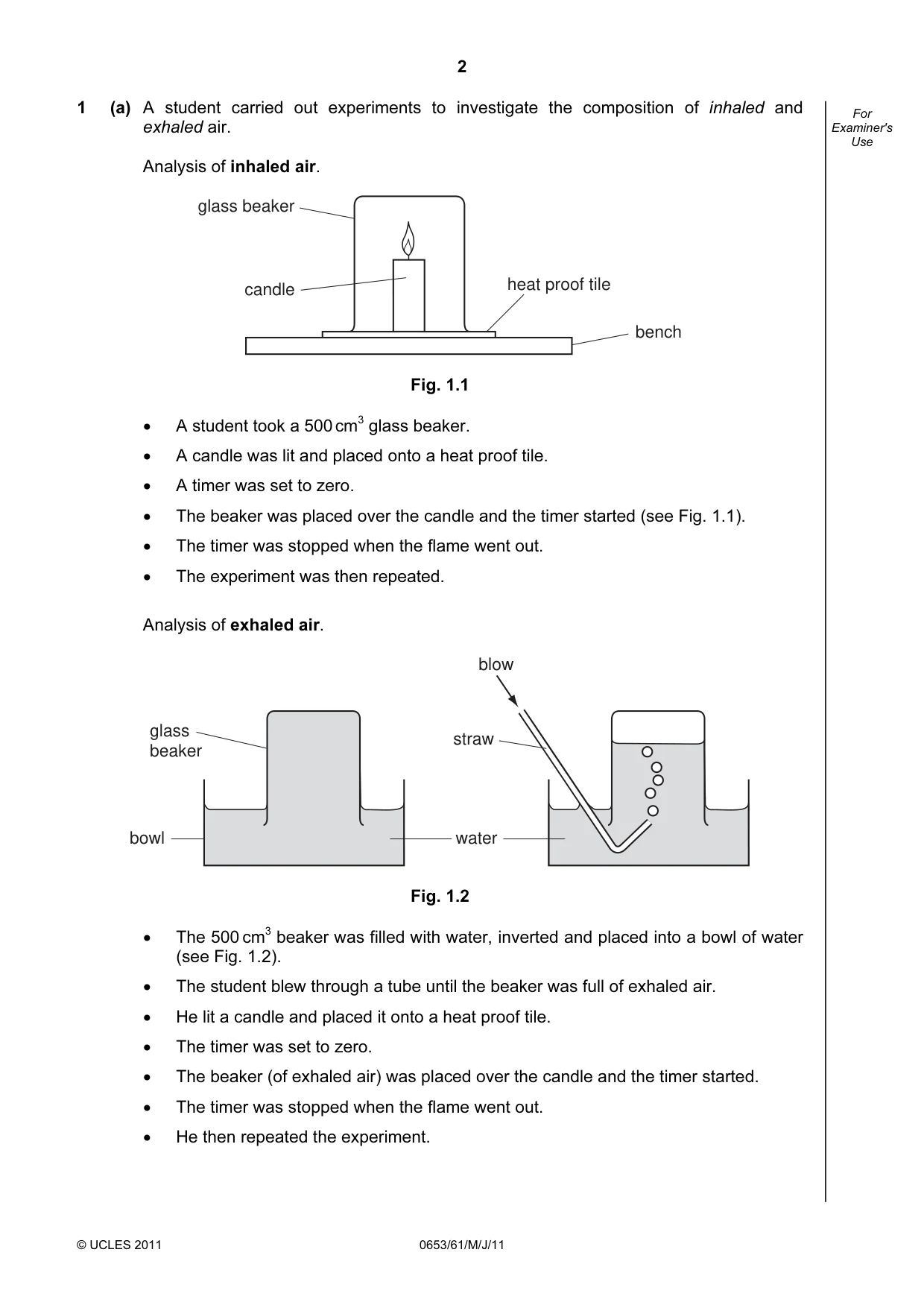 Cambridge IGCSE Science - Combined 0653 2011 May/June Paper 6 · Variant 1 question paper, page 2 of 20
