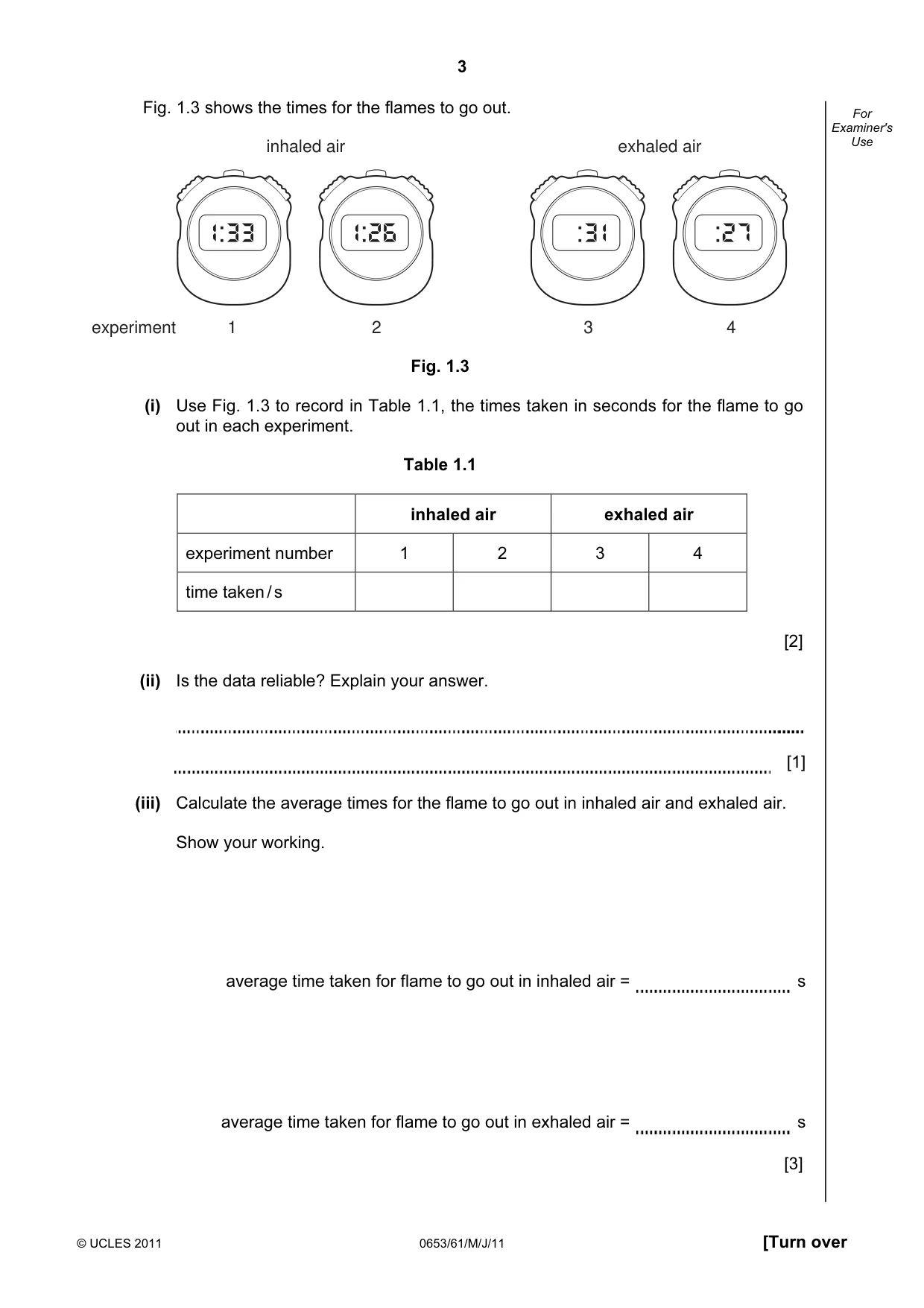 Cambridge IGCSE Science - Combined 0653 2011 May/June Paper 6 · Variant 1 question paper, page 3 of 20