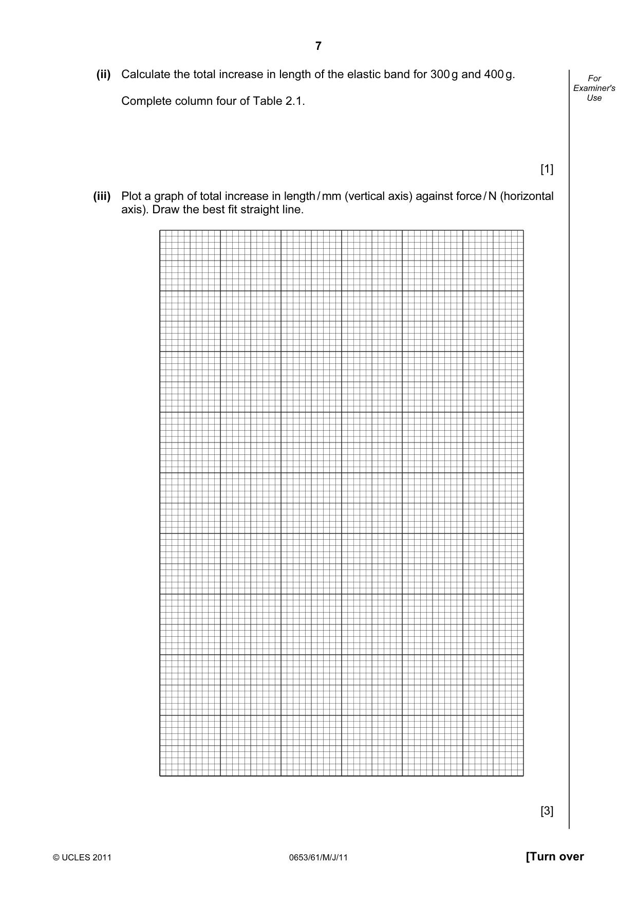 Cambridge IGCSE Science - Combined 0653 2011 May/June Paper 6 · Variant 1 question paper, page 7 of 20