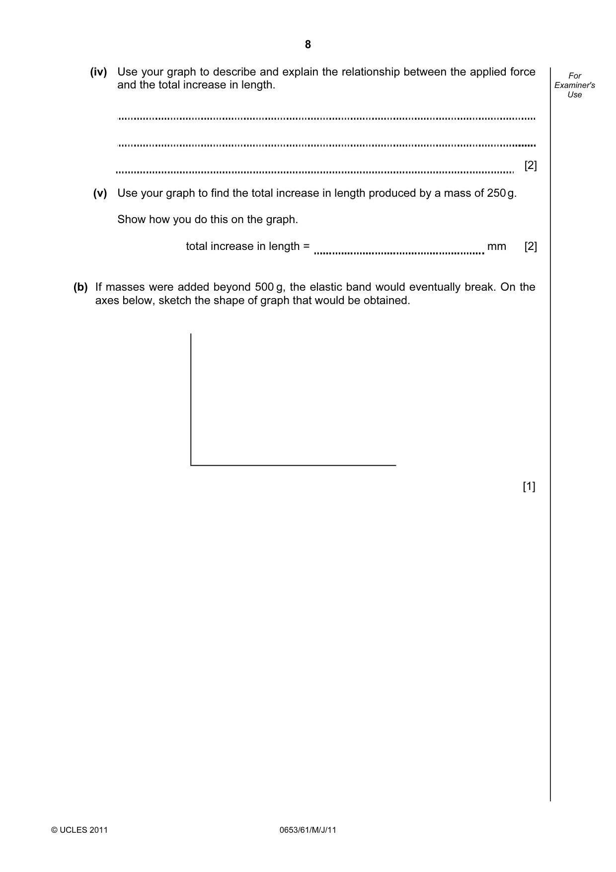 Cambridge IGCSE Science - Combined 0653 2011 May/June Paper 6 · Variant 1 question paper, page 8 of 20