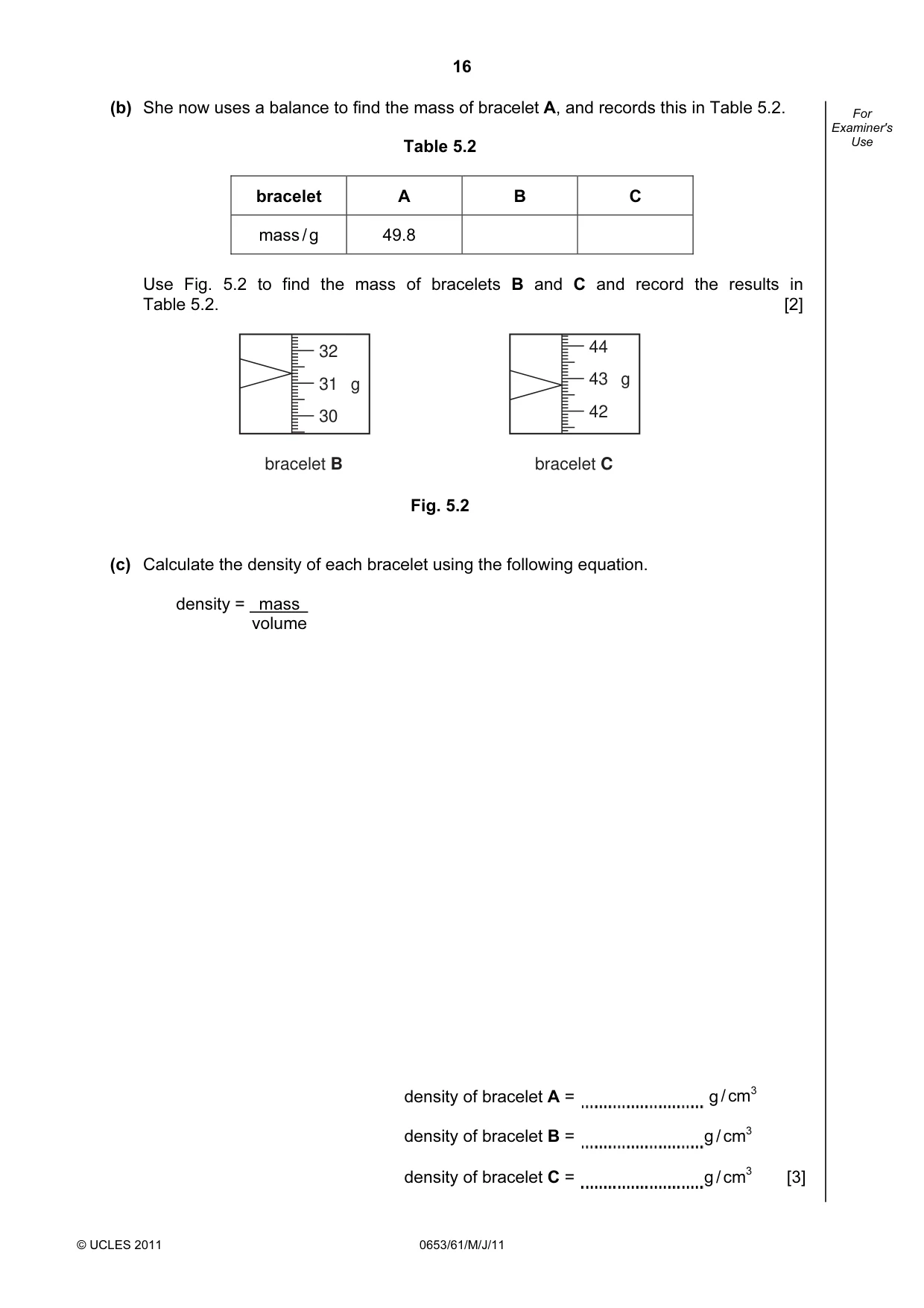 Cambridge IGCSE Science - Combined 0653 2011 May/June Paper 6 · Variant 1 question paper, page 16 of 20