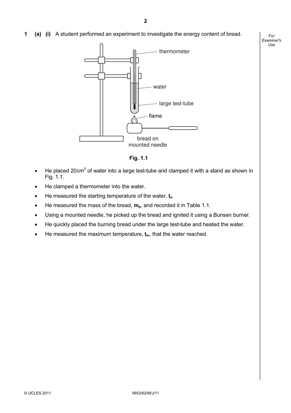 Cambridge IGCSE Science - Combined 0653 2011 May/June Paper 6 · Variant 2 question paper, page 2 of 20