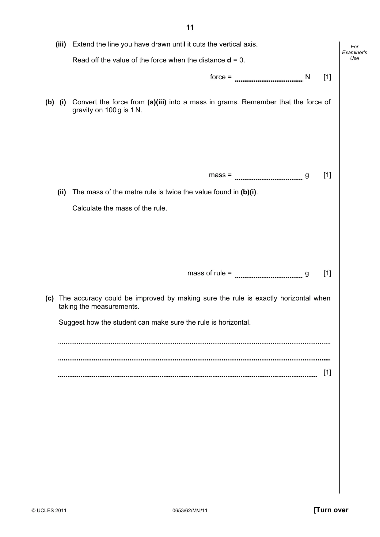 Cambridge IGCSE Science - Combined 0653 2011 May/June Paper 6 · Variant 2 question paper, page 11 of 20