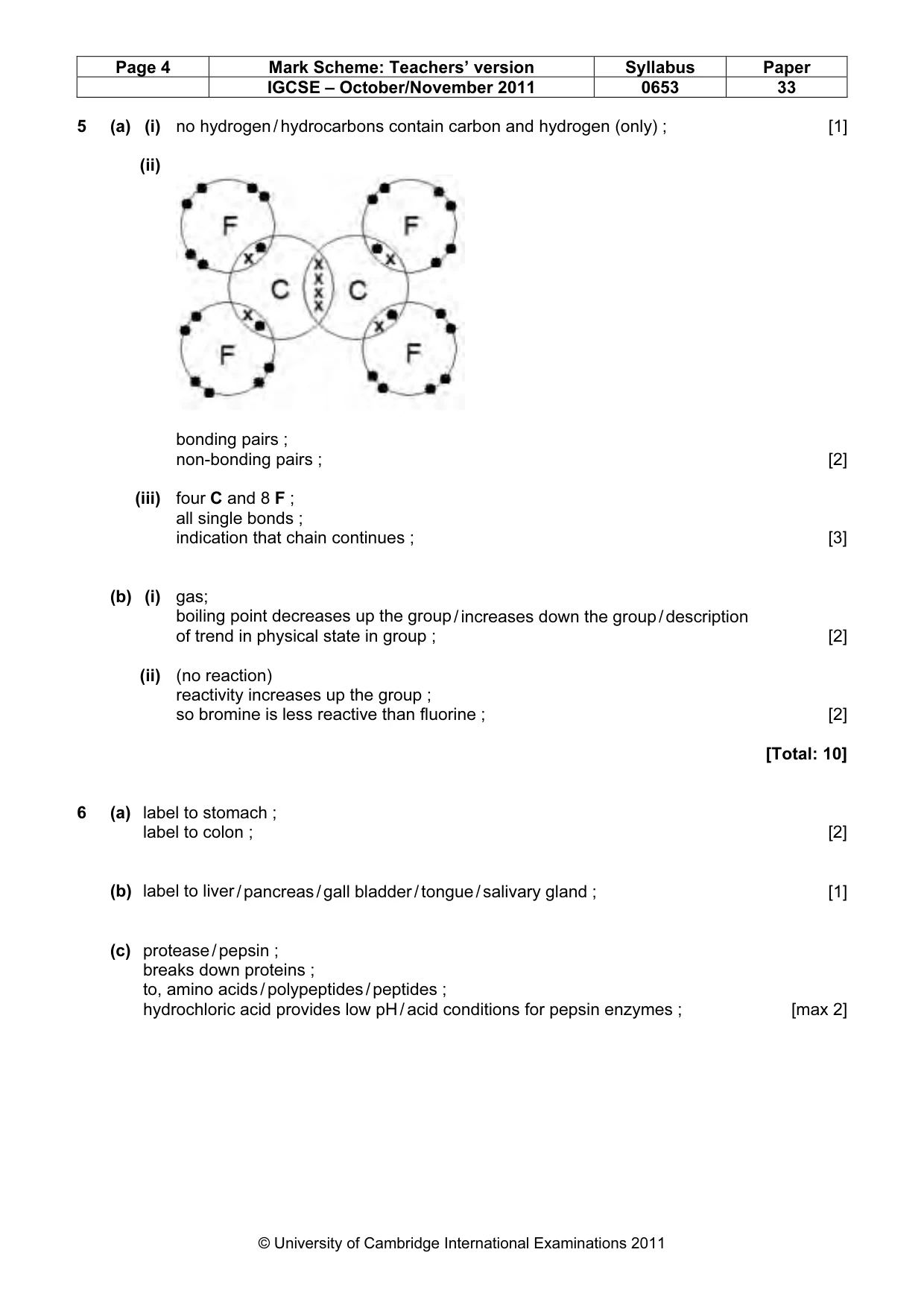 Mark scheme, page 4 of 6