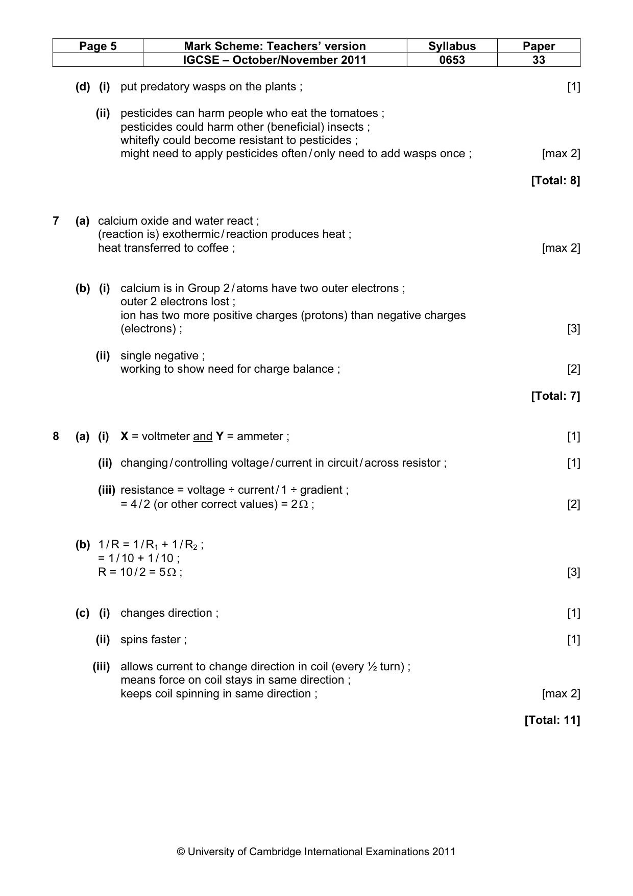 Mark scheme, page 5 of 6