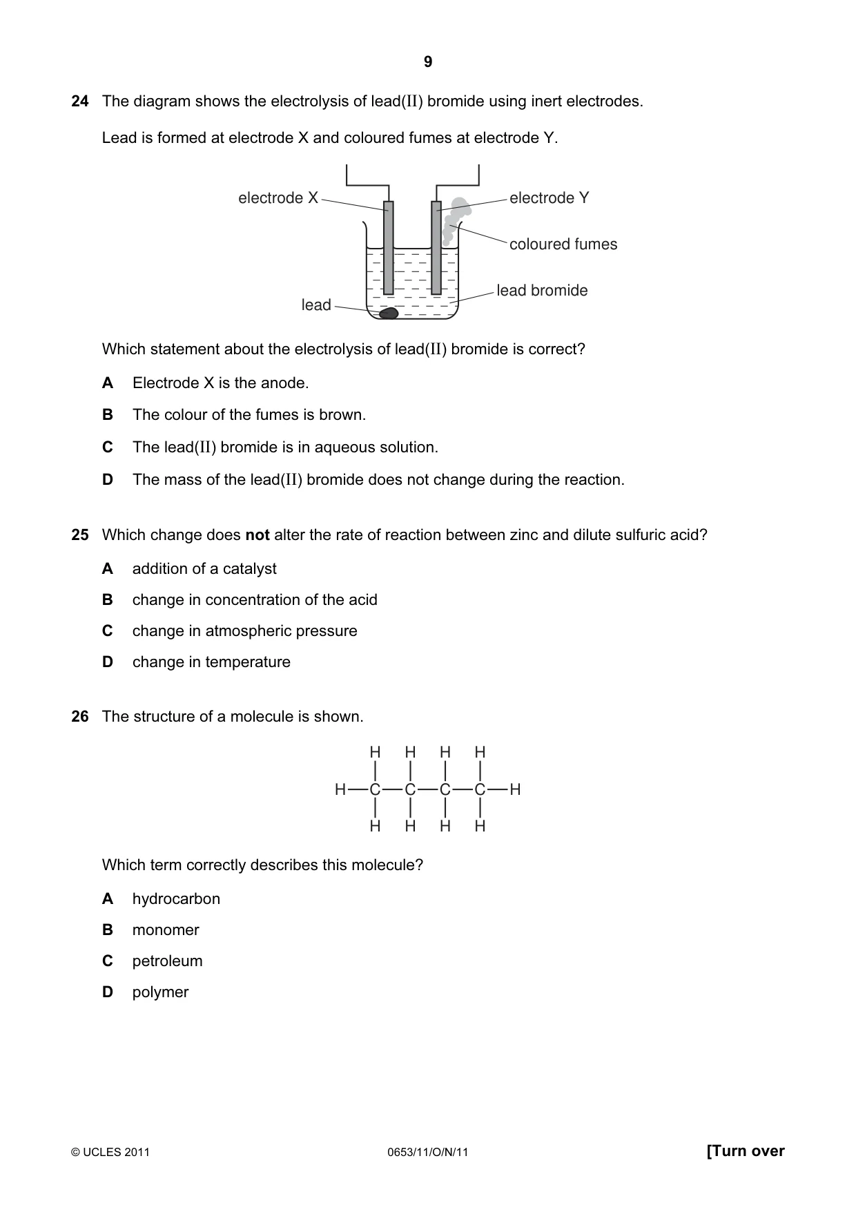 Cambridge IGCSE Science - Combined 0653 2011 Oct/Nov Paper 1 · Variant 1 question paper, page 9 of 16