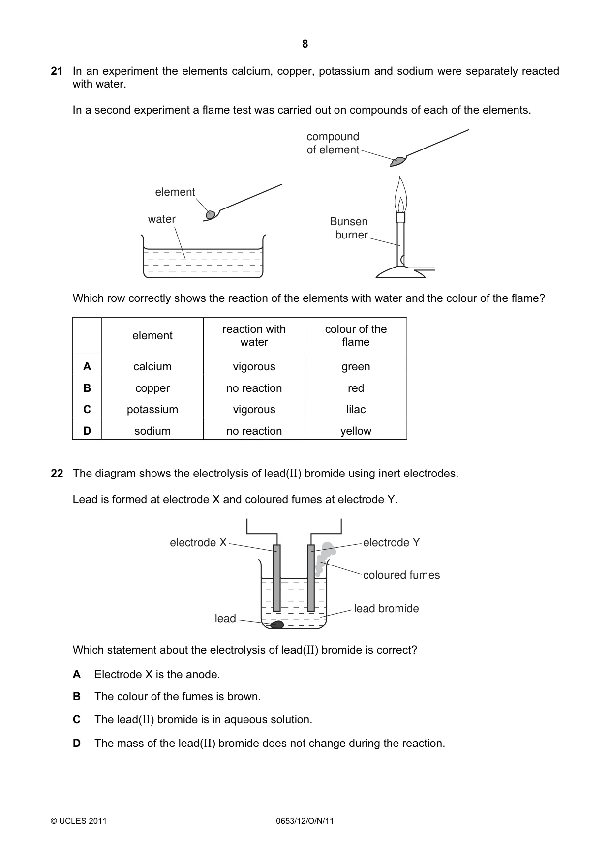 Cambridge IGCSE Science - Combined 0653 2011 Oct/Nov Paper 1 · Variant 2 question paper, page 8 of 16