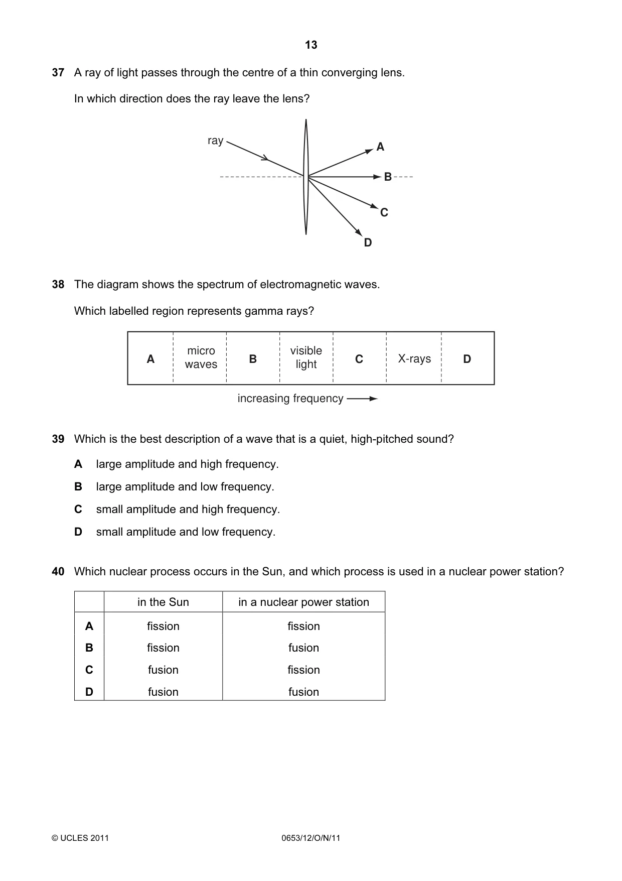 Cambridge IGCSE Science - Combined 0653 2011 Oct/Nov Paper 1 · Variant 2 question paper, page 13 of 16