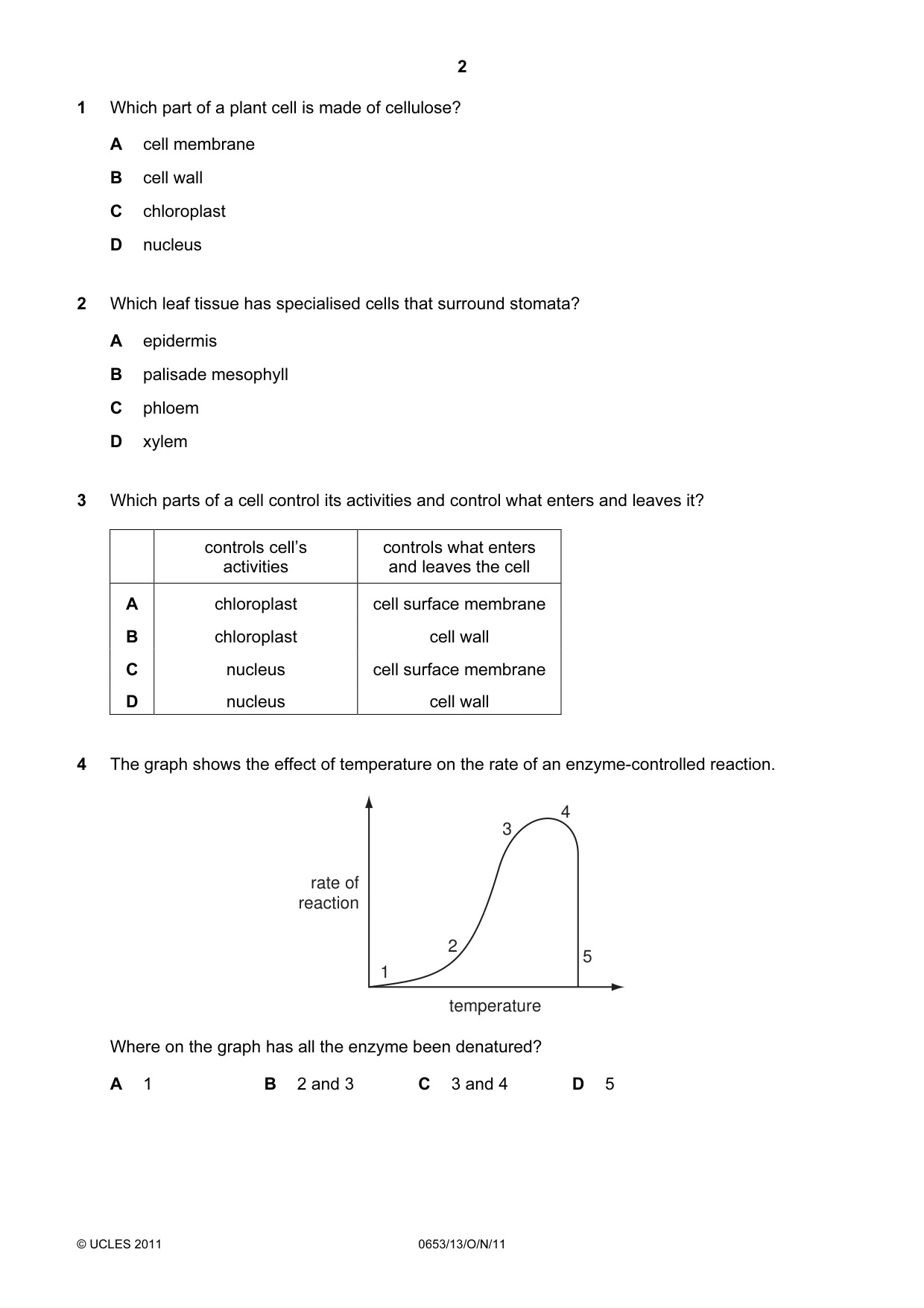 Cambridge IGCSE Science - Combined 0653 2011 Oct/Nov Paper 1 · Variant 3 question paper, page 2 of 16