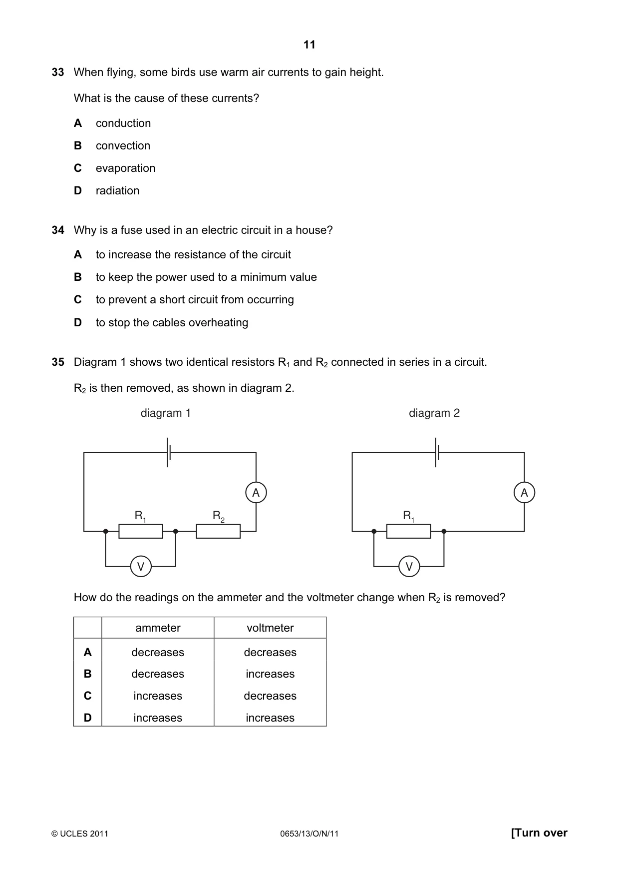 Cambridge IGCSE Science - Combined 0653 2011 Oct/Nov Paper 1 · Variant 3 question paper, page 11 of 16