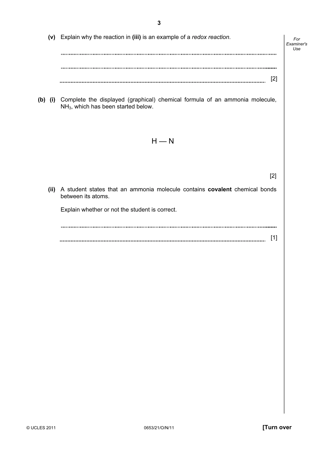 Cambridge IGCSE Science - Combined 0653 2011 Oct/Nov Paper 2 · Variant 1 question paper, page 3 of 20