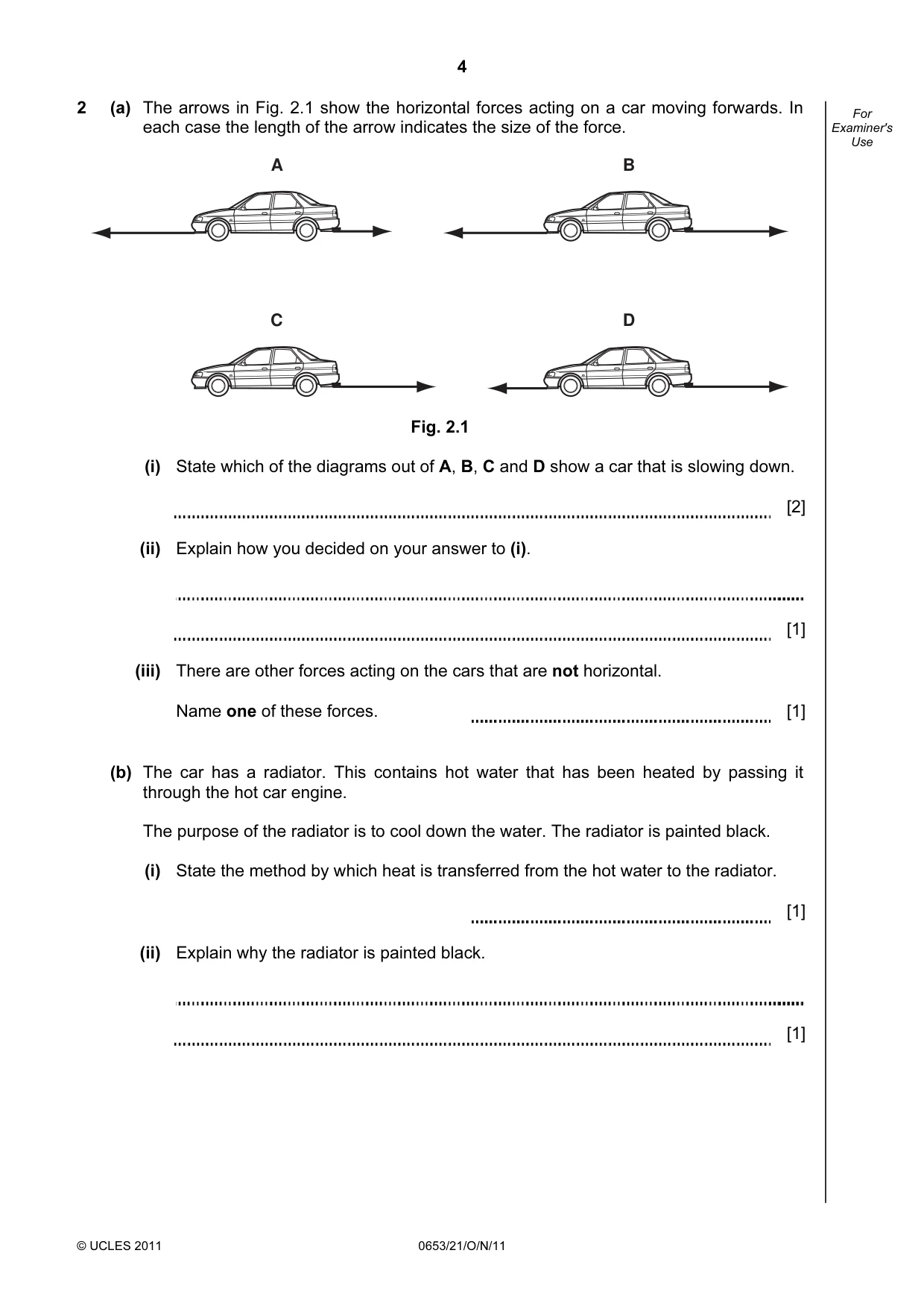 Cambridge IGCSE Science - Combined 0653 2011 Oct/Nov Paper 2 · Variant 1 question paper, page 4 of 20