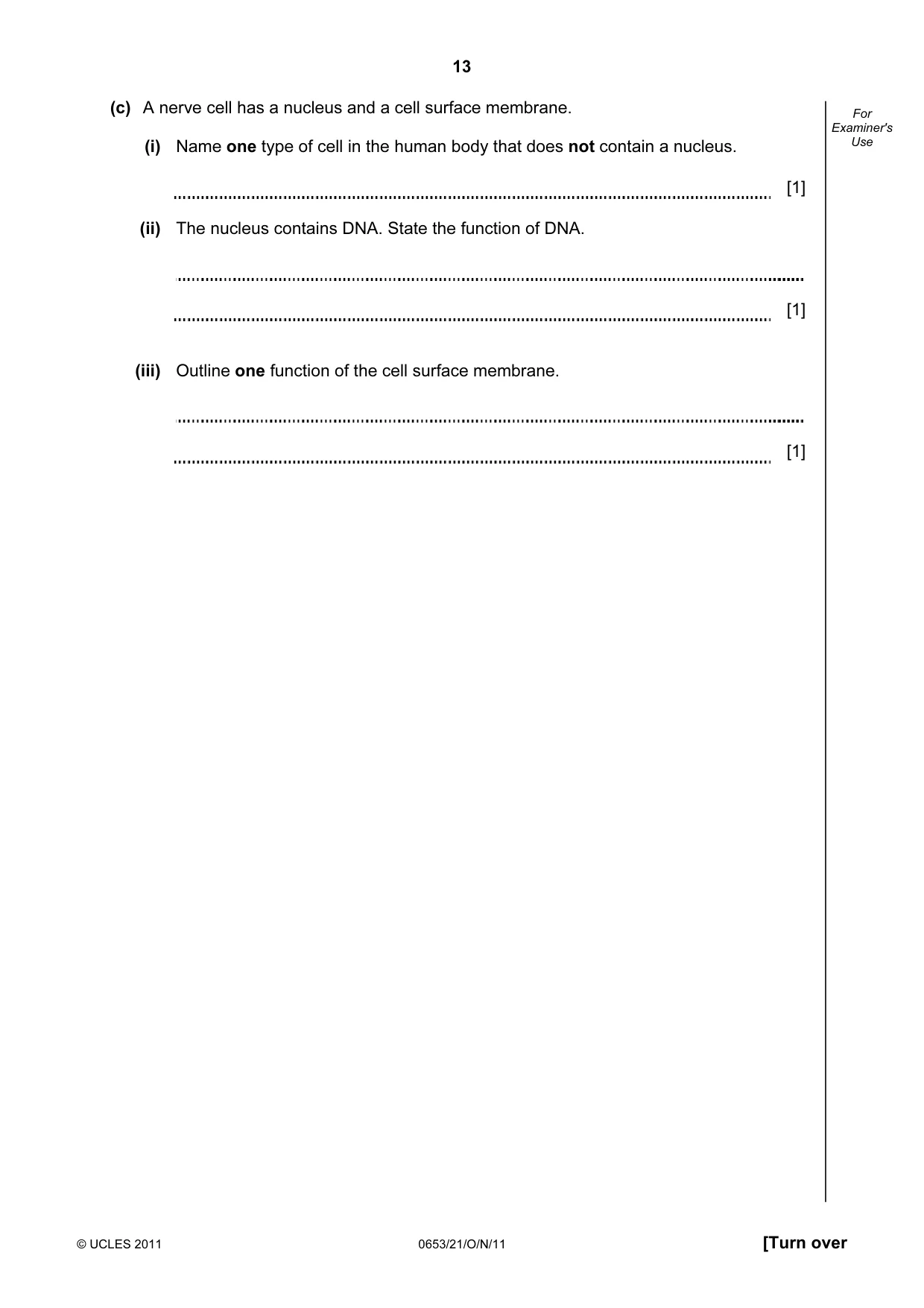Cambridge IGCSE Science - Combined 0653 2011 Oct/Nov Paper 2 · Variant 1 question paper, page 13 of 20