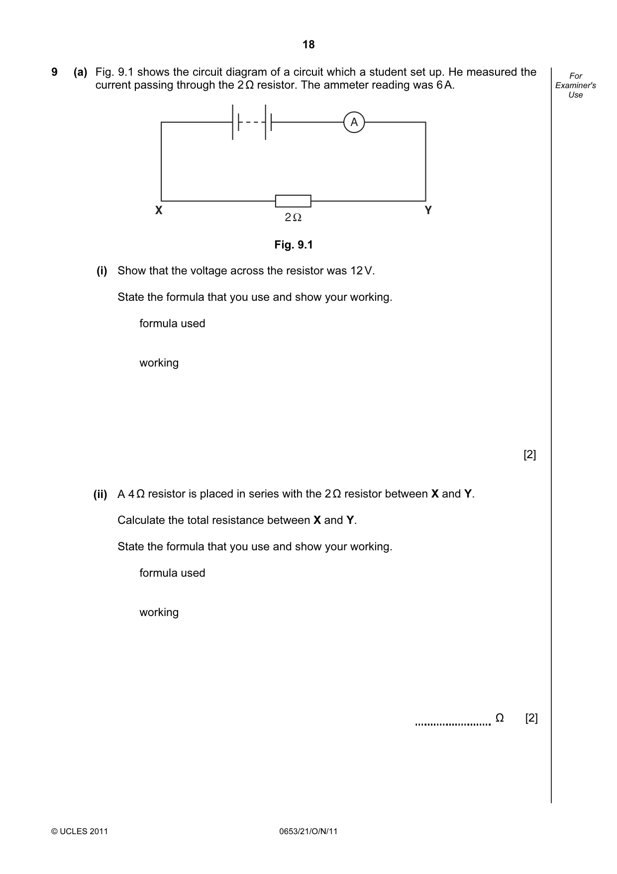 Cambridge IGCSE Science - Combined 0653 2011 Oct/Nov Paper 2 · Variant 1 question paper, page 18 of 20