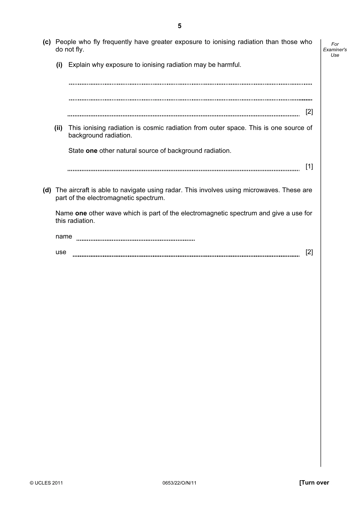 Cambridge IGCSE Science - Combined 0653 2011 Oct/Nov Paper 2 · Variant 2 question paper, page 5 of 24