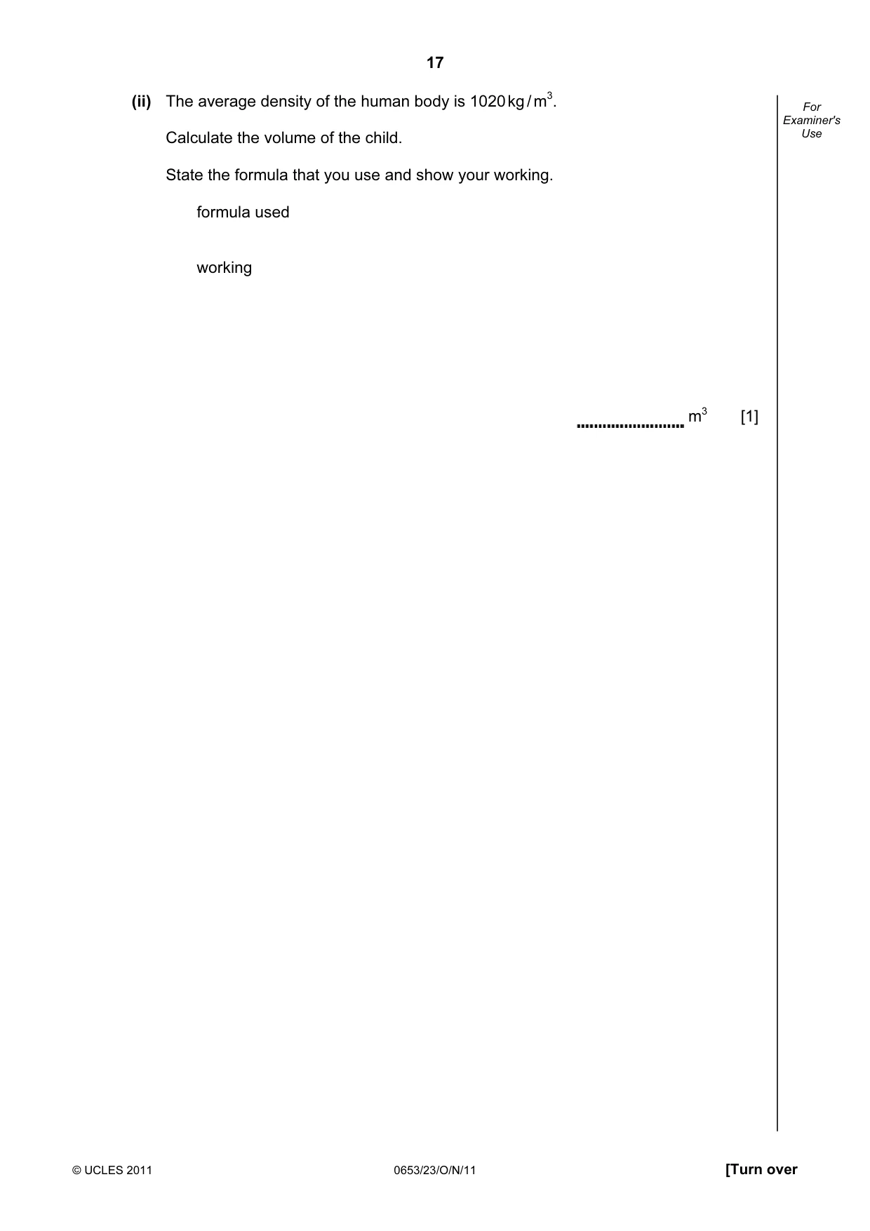 Cambridge IGCSE Science - Combined 0653 2011 Oct/Nov Paper 2 · Variant 3 question paper, page 17 of 24