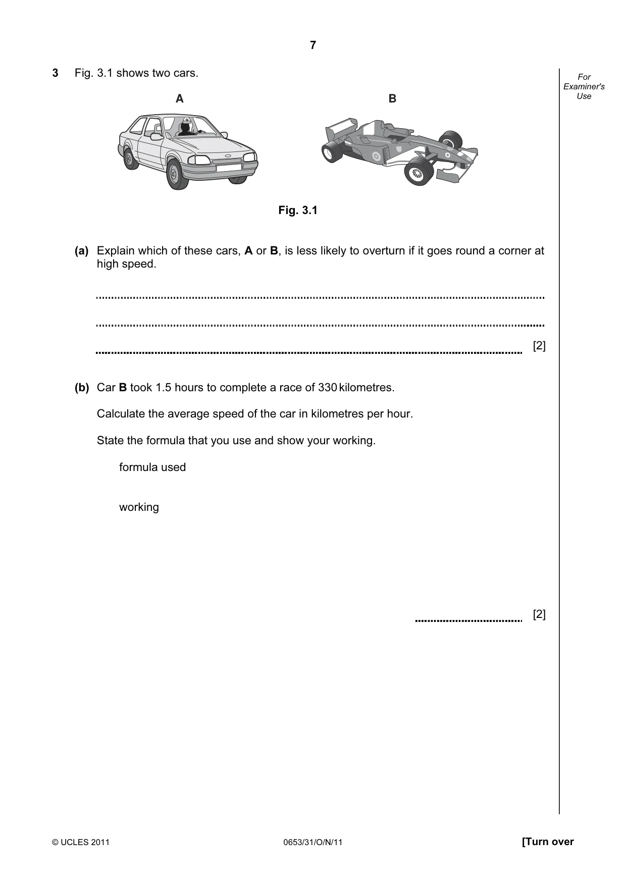 Cambridge IGCSE Science - Combined 0653 2011 Oct/Nov Paper 3 · Variant 1 question paper, page 7 of 20
